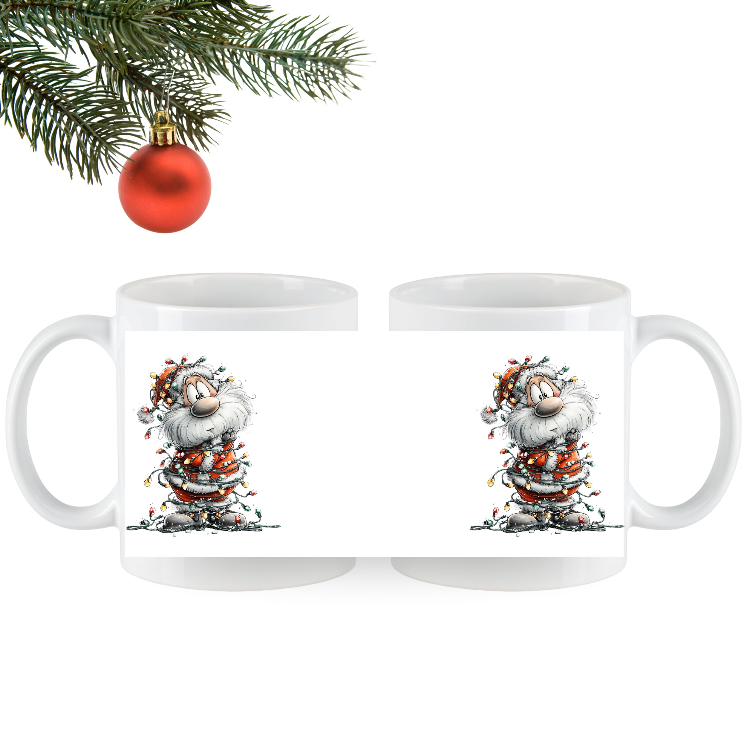 Weihnachtstasse mit fröhlichem Weihnachtsmann