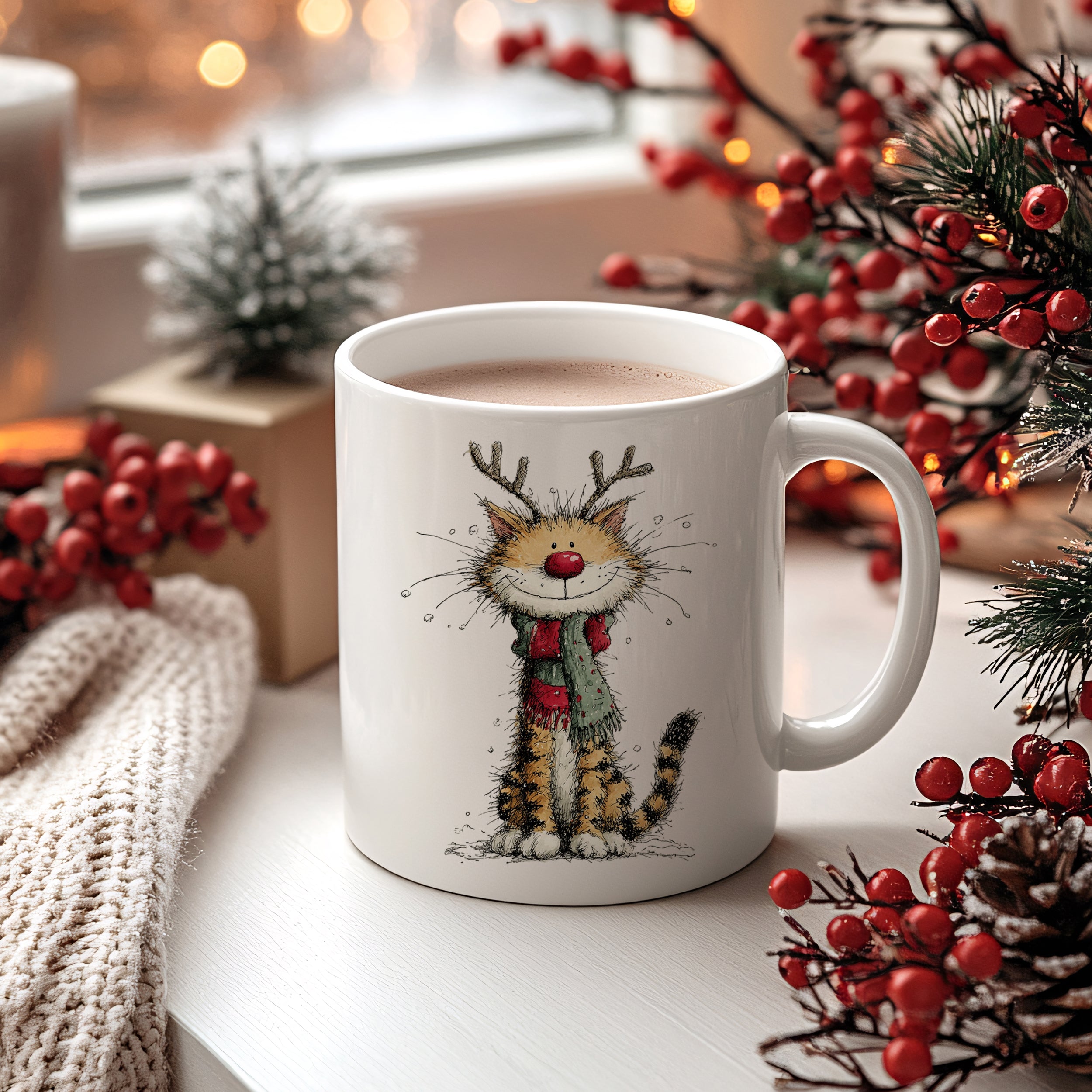 Tasse Weihnachtskatze