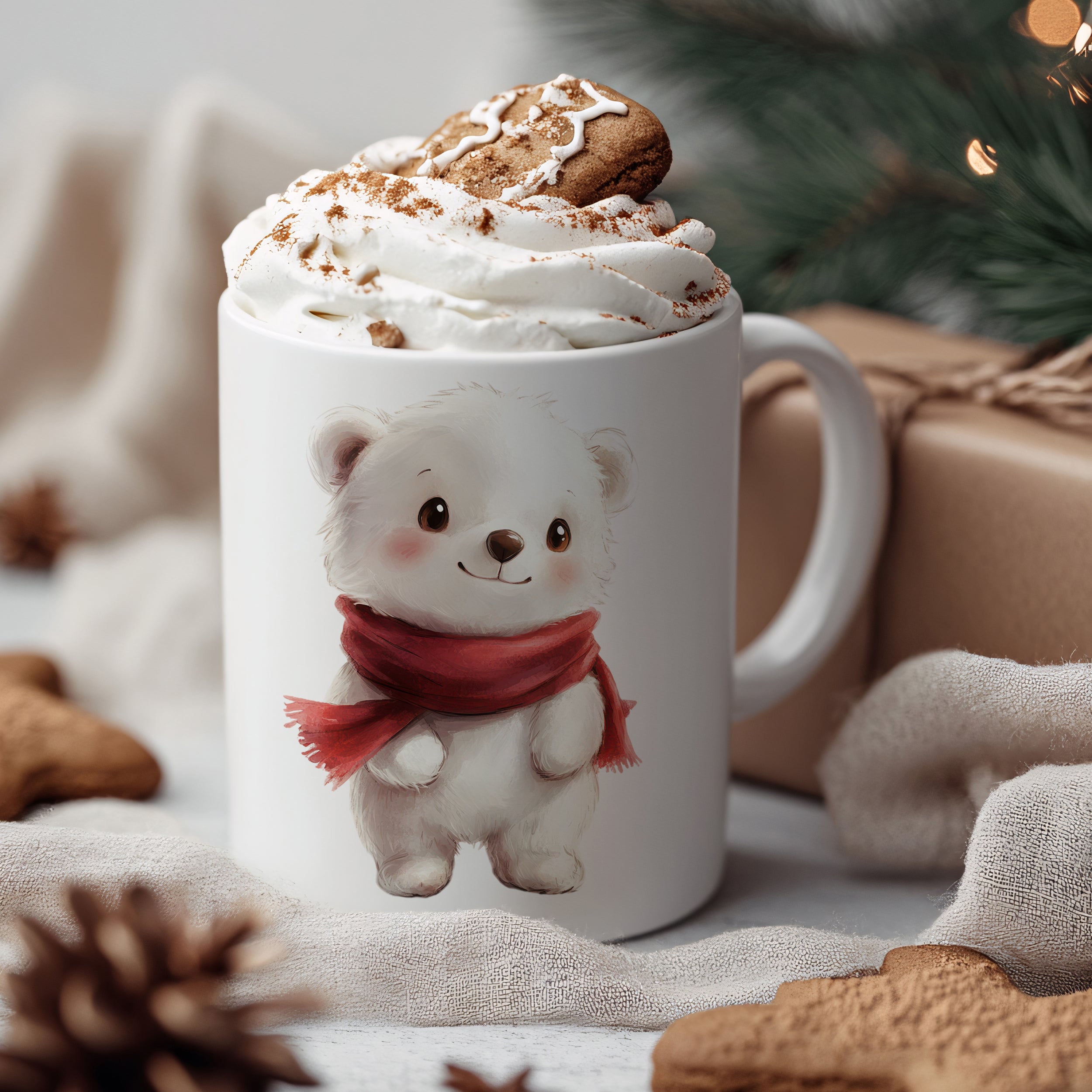 Tasse mit niedlichem Eisbären