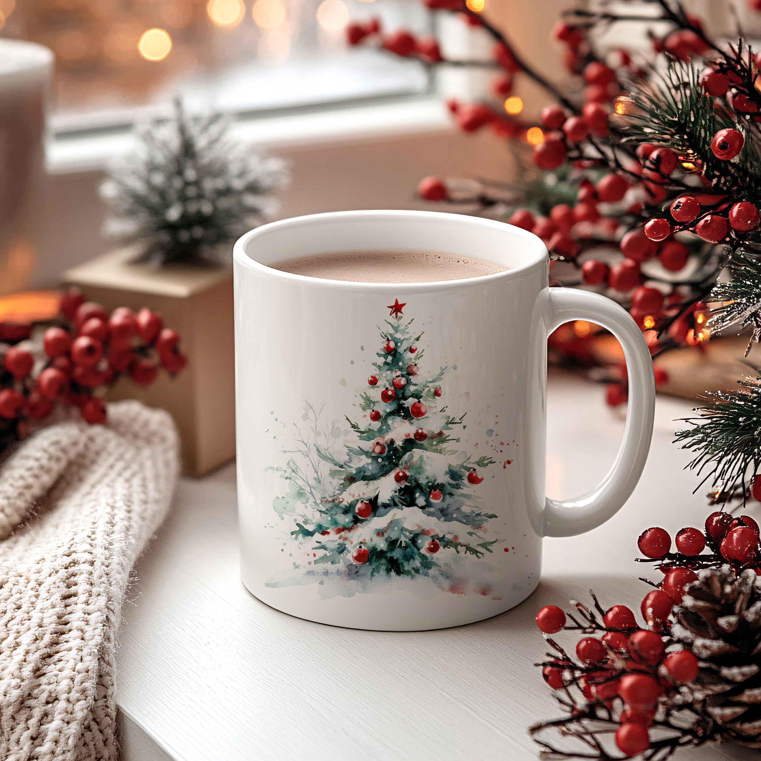 Weihnachtstasse mit Weihnachtsbaum