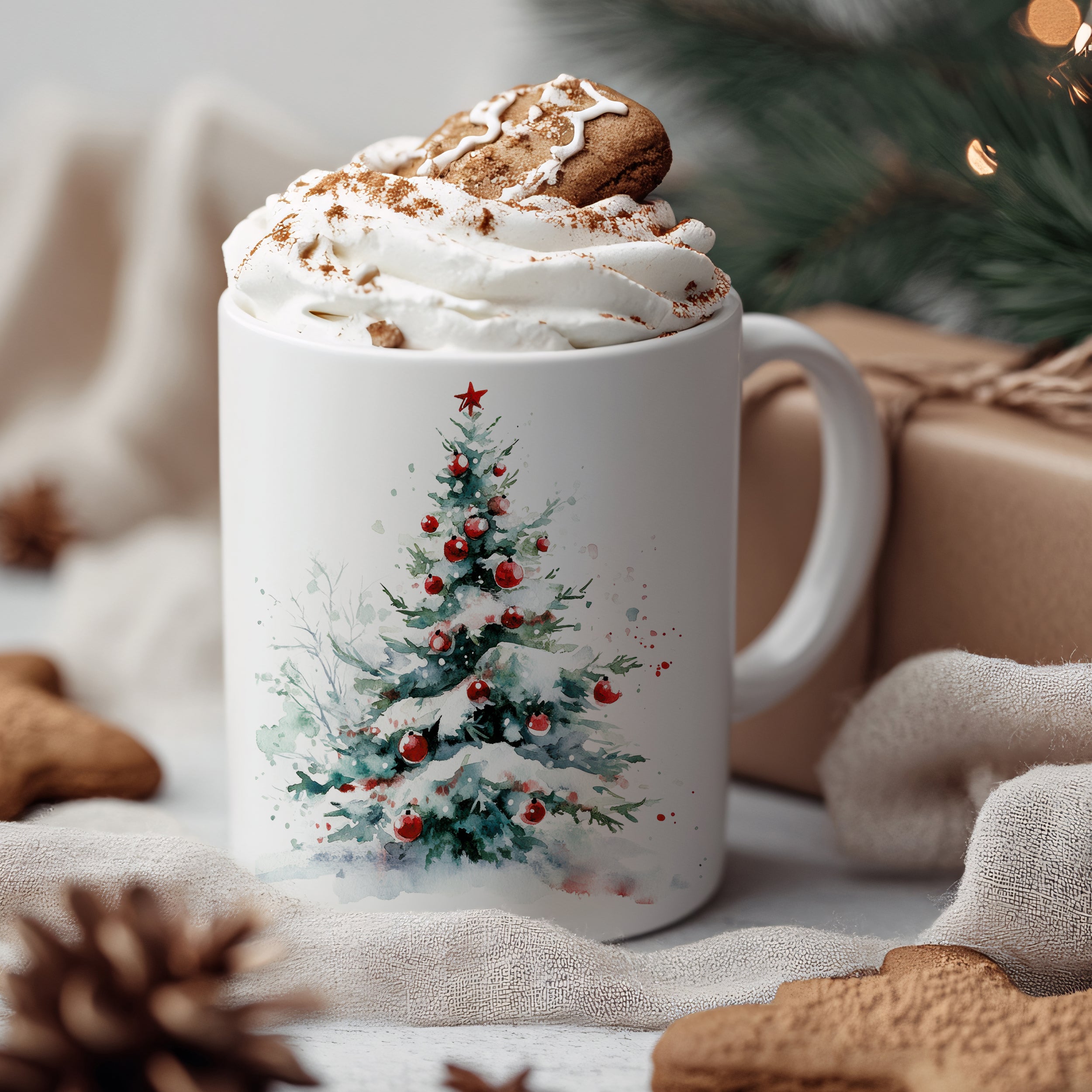 Weihnachtstasse mit Weihnachtsbaum