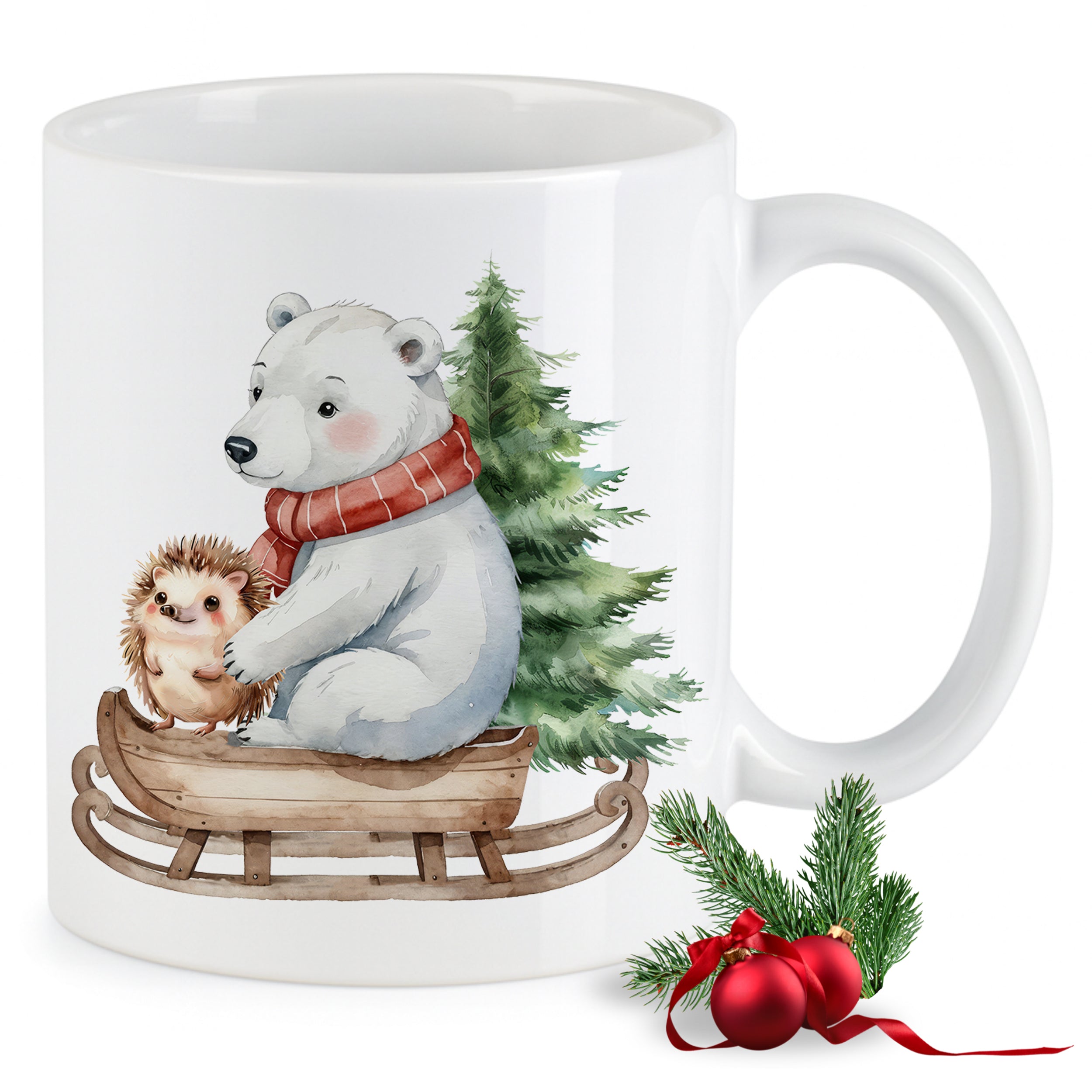 Tasse Weihnachtsbär mit Igel