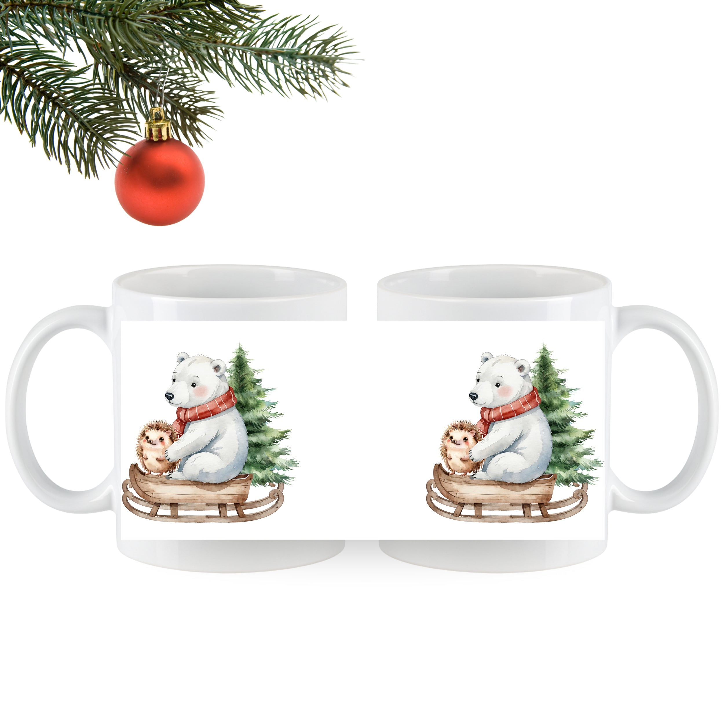 Tasse Weihnachtsbär mit Igel