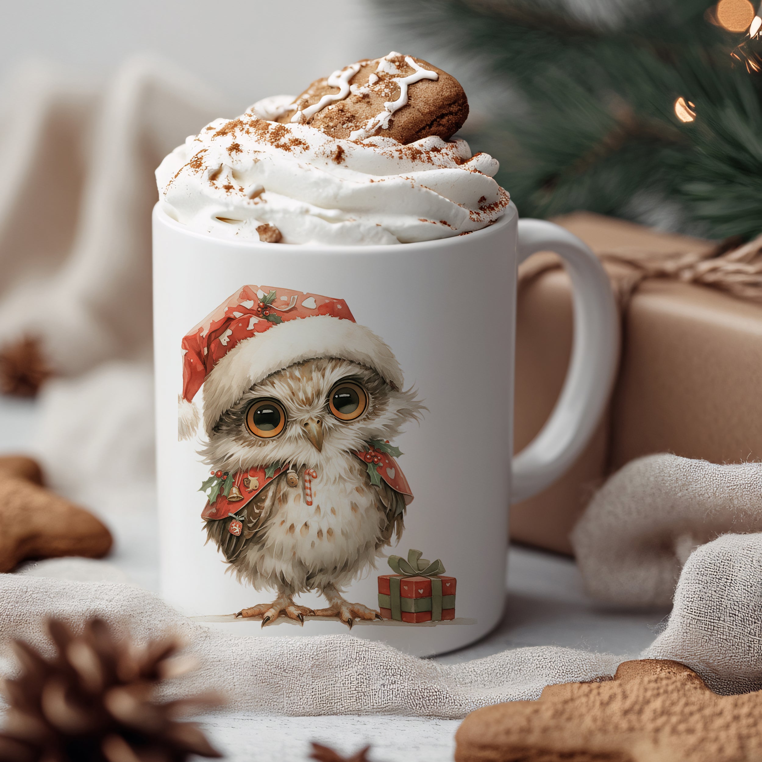 Weihnachtstasse Eule