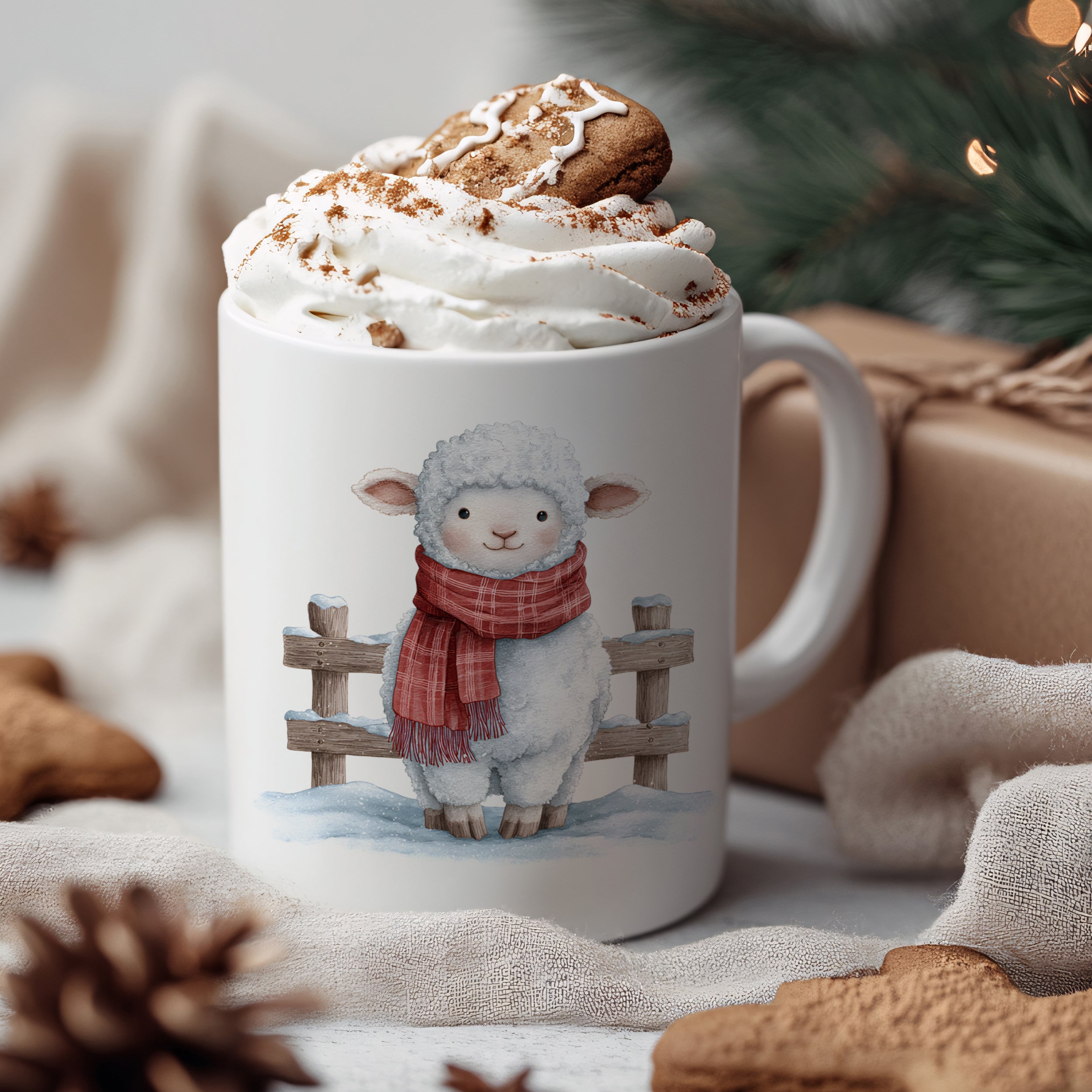 Tasse Schaf mit Schal