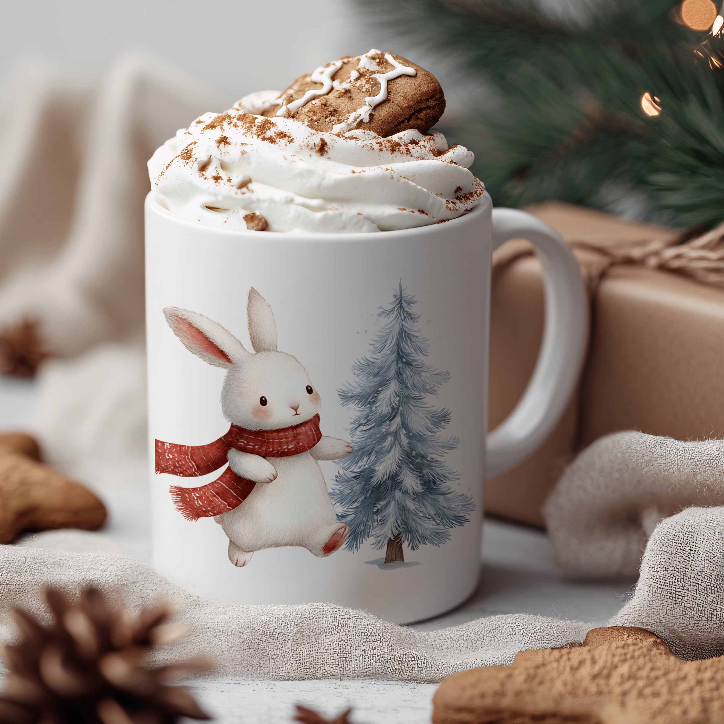 Tasse mit niedlichem Hasen