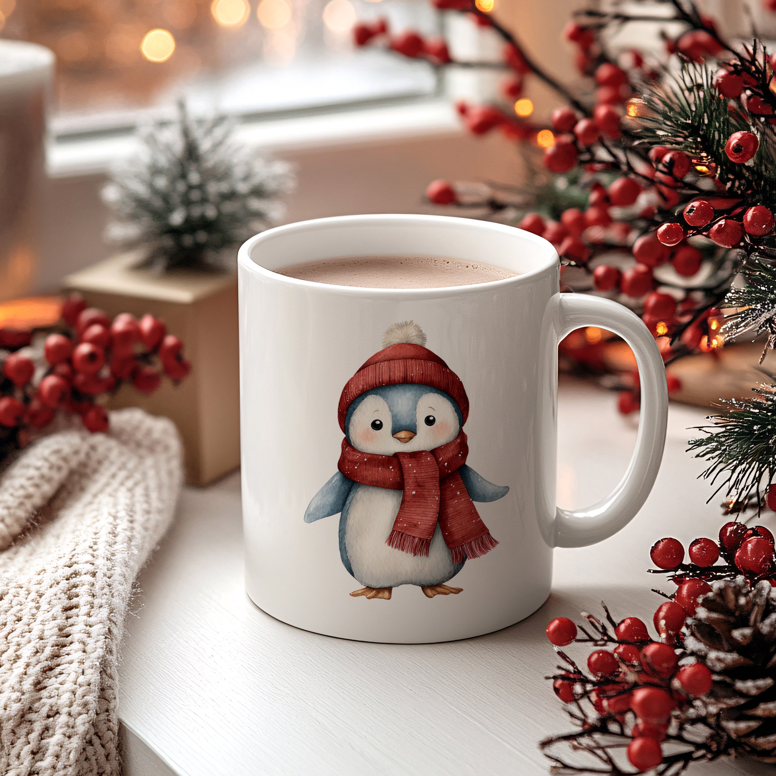 Tasse Weihnachts-Pinguin