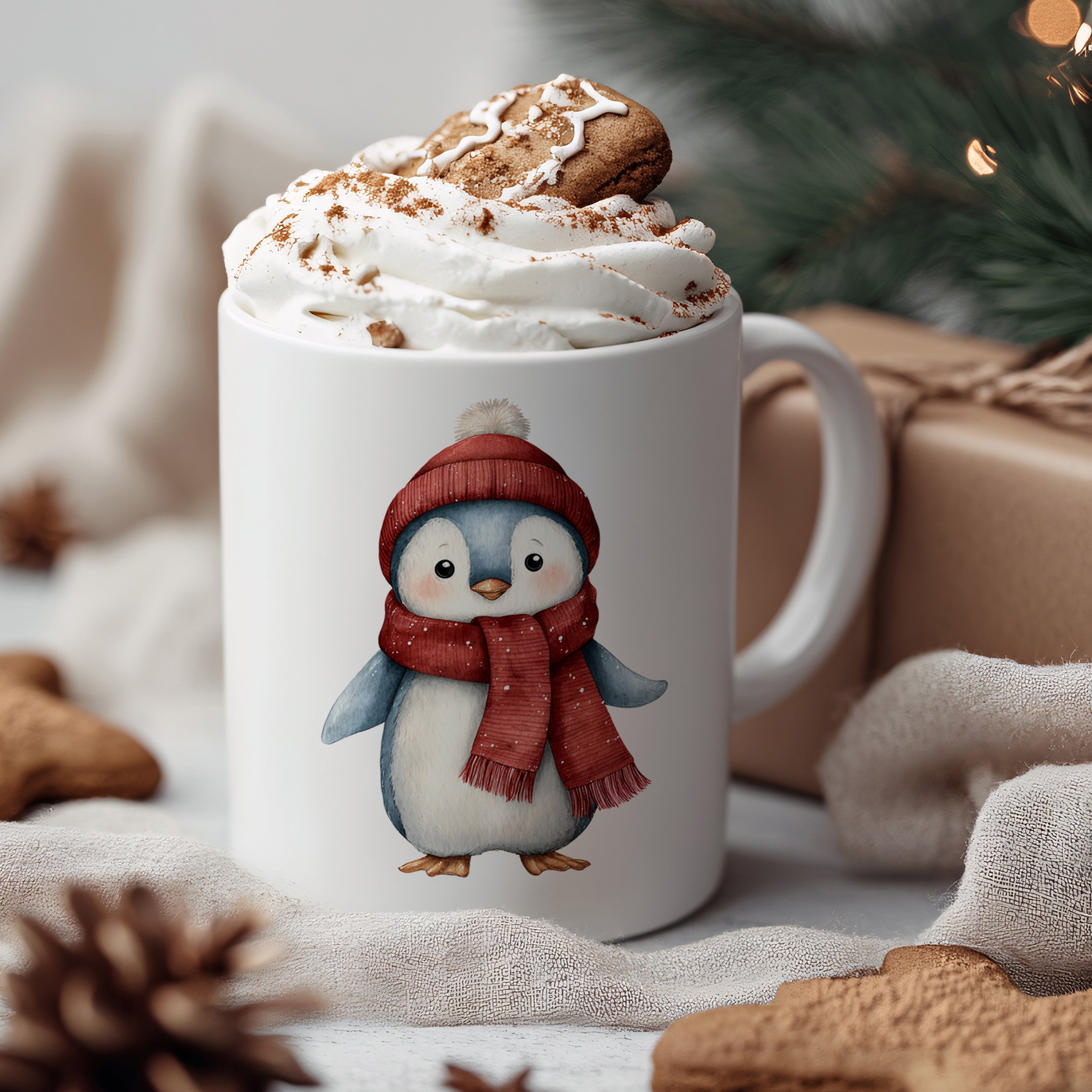Tasse Weihnachts-Pinguin