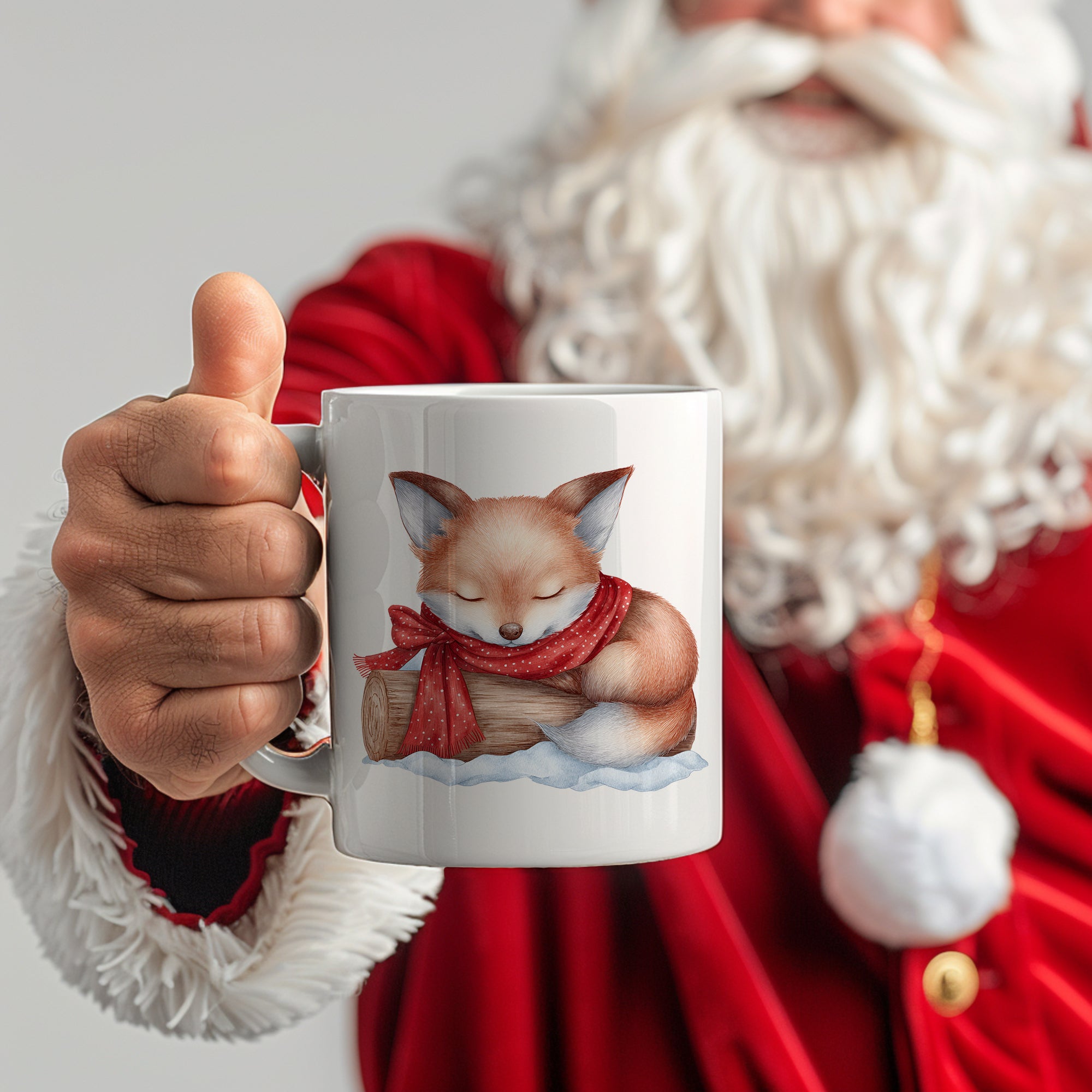 Tasse Fuchs im Weihnachtslook