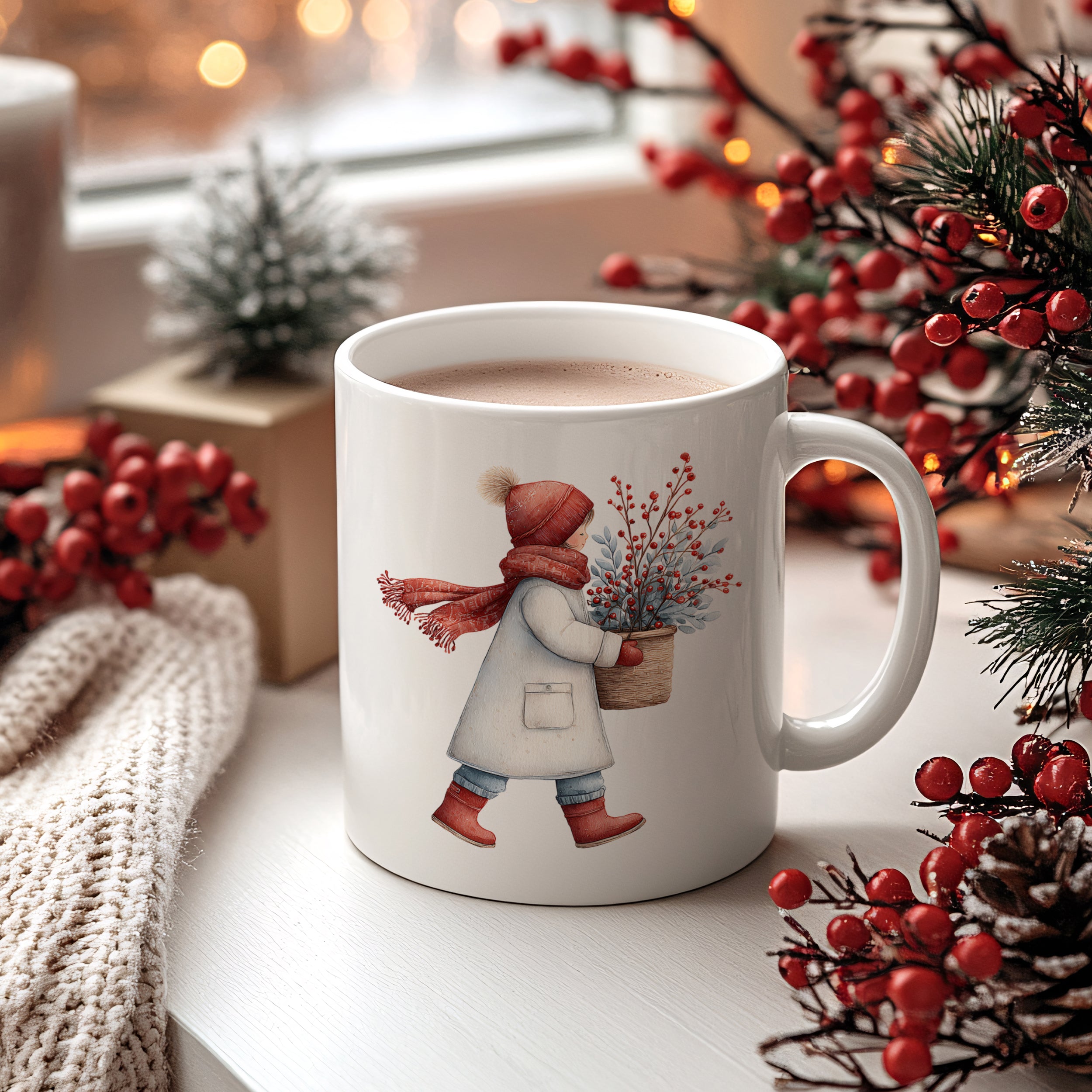 Tasse mit Winterkind