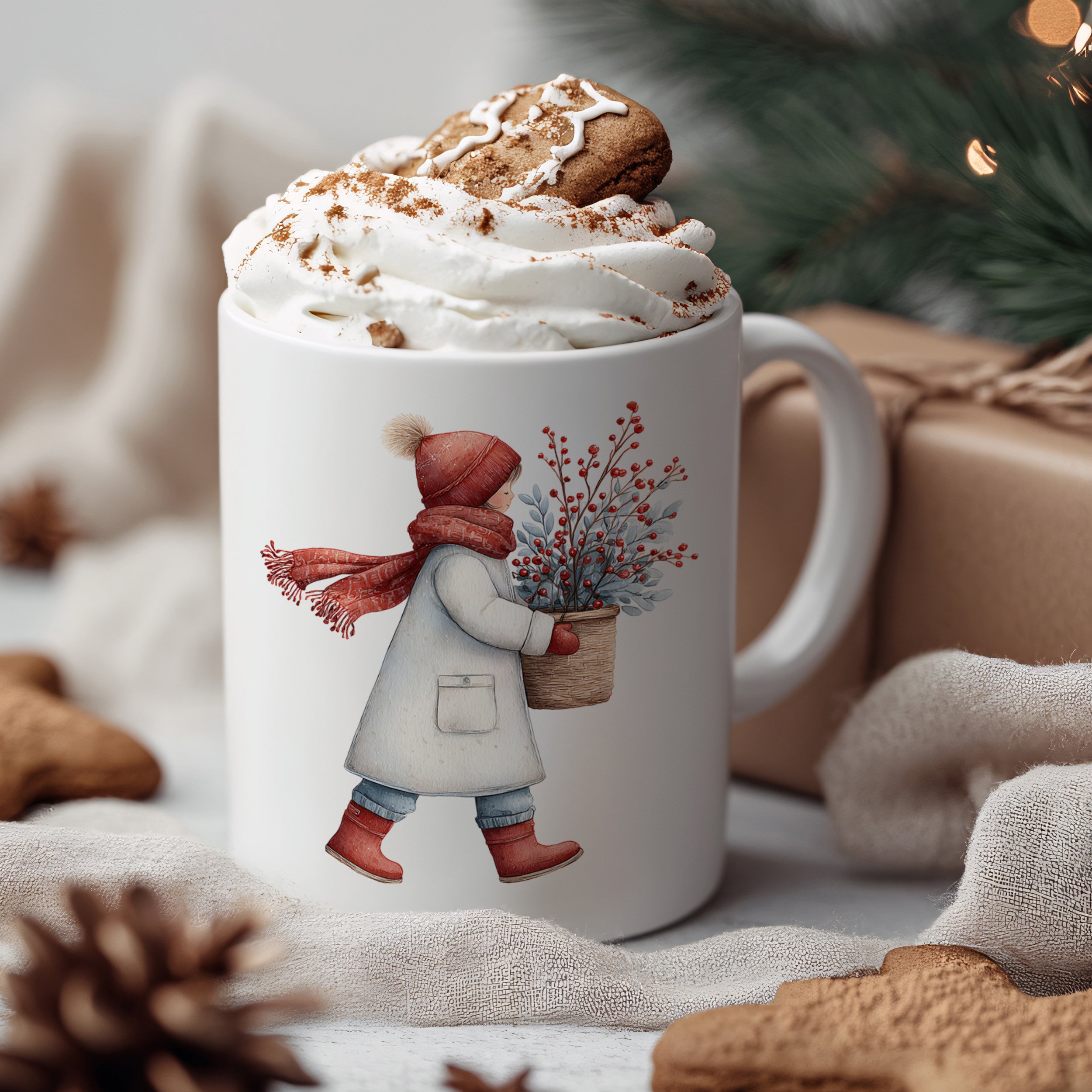 Tasse mit Winterkind