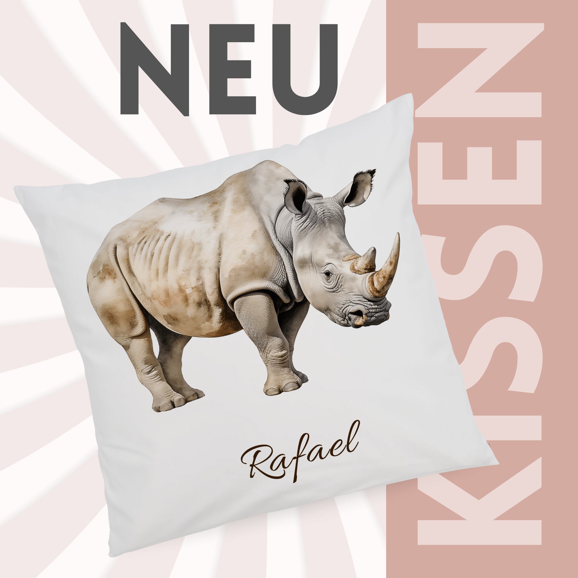Kissenbezug Nashorn
