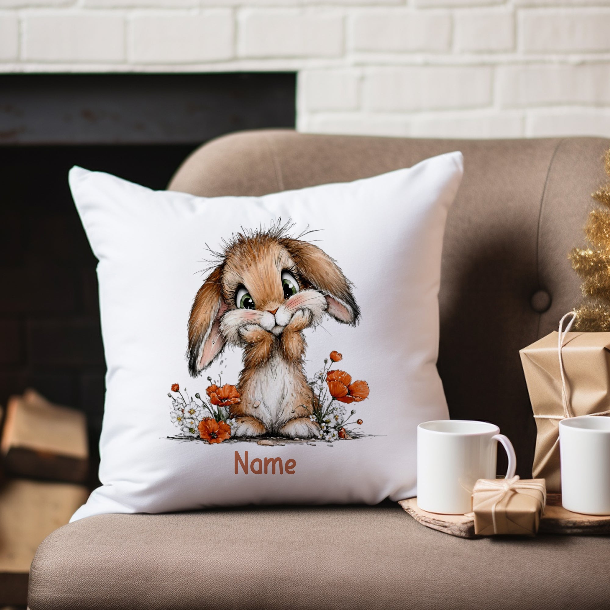 Kissenbezug Flauschiger Hase