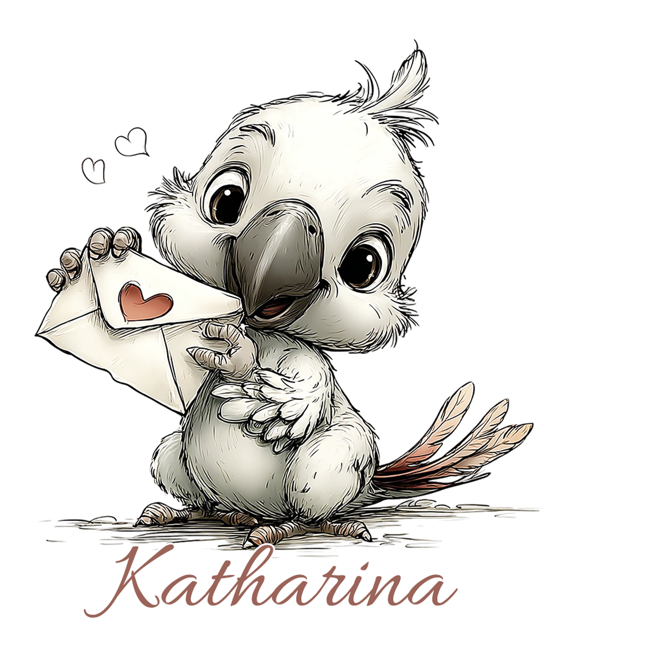 Tee-Thermosflasche mit süßem Vogelmotiv