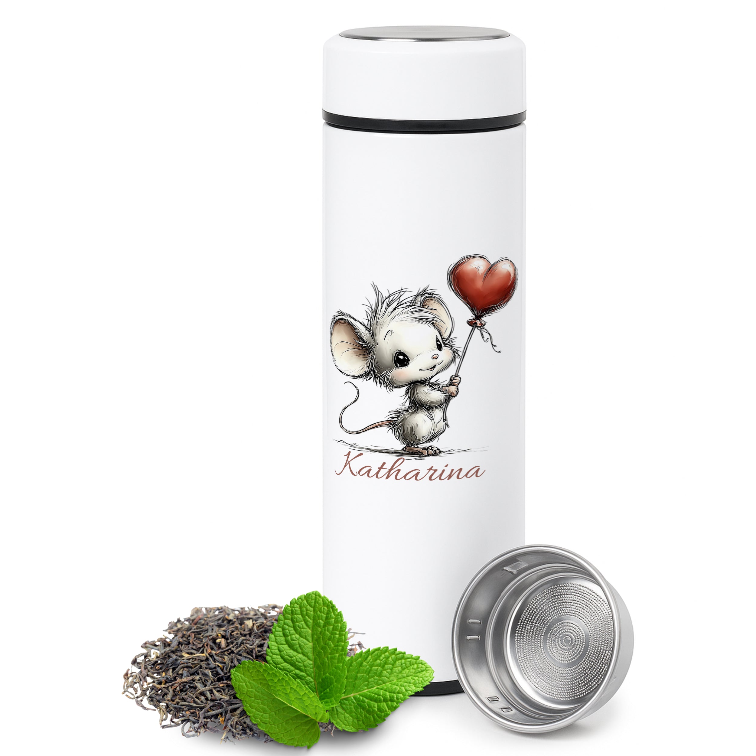 Tee-Thermosflasche mit Maus-Motiv
