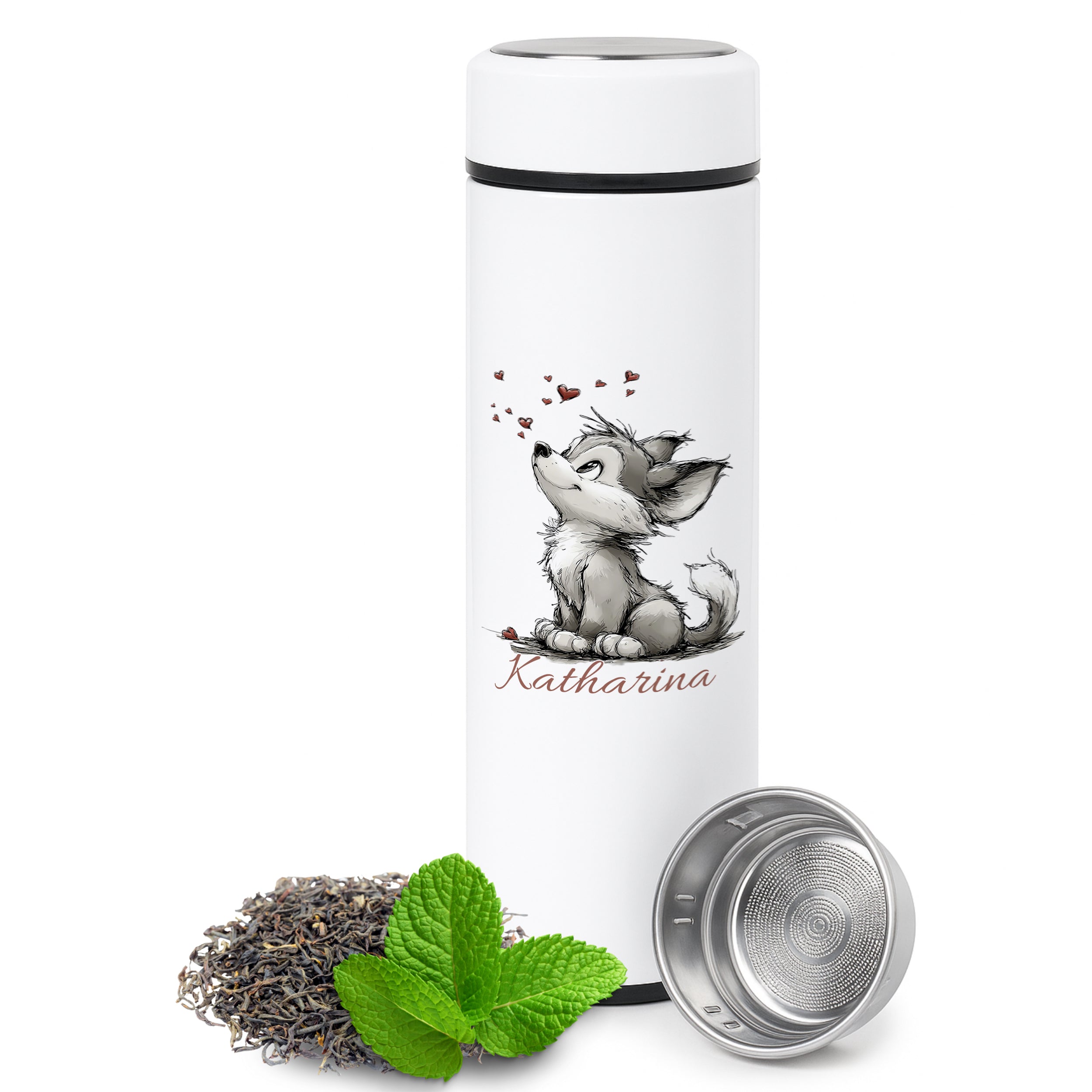 Tee-Thermosflasche mit niedlichem Fuchs - Für entspannte Teemomente