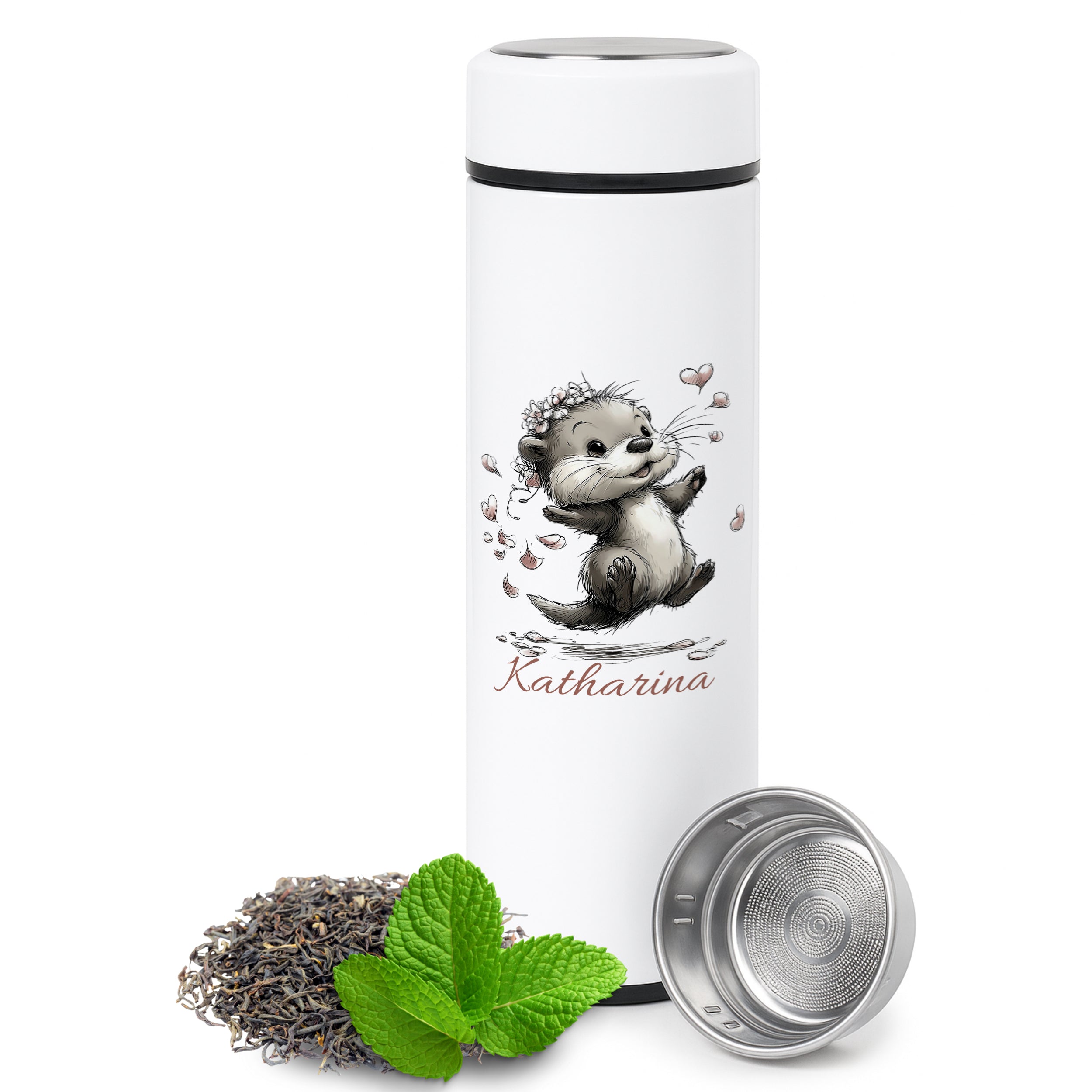 Tee-Thermosflasche mit lustigem Otter - Für entspannte Teepausen