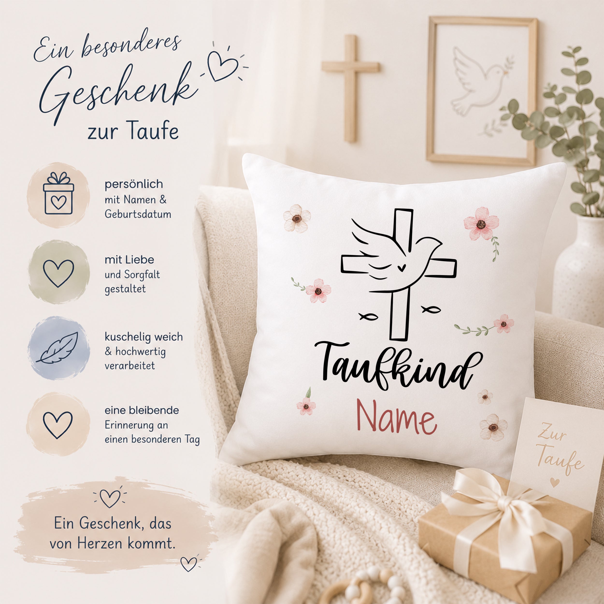 Kissen Taufe - Ein Hauch von Liebe und Schutz