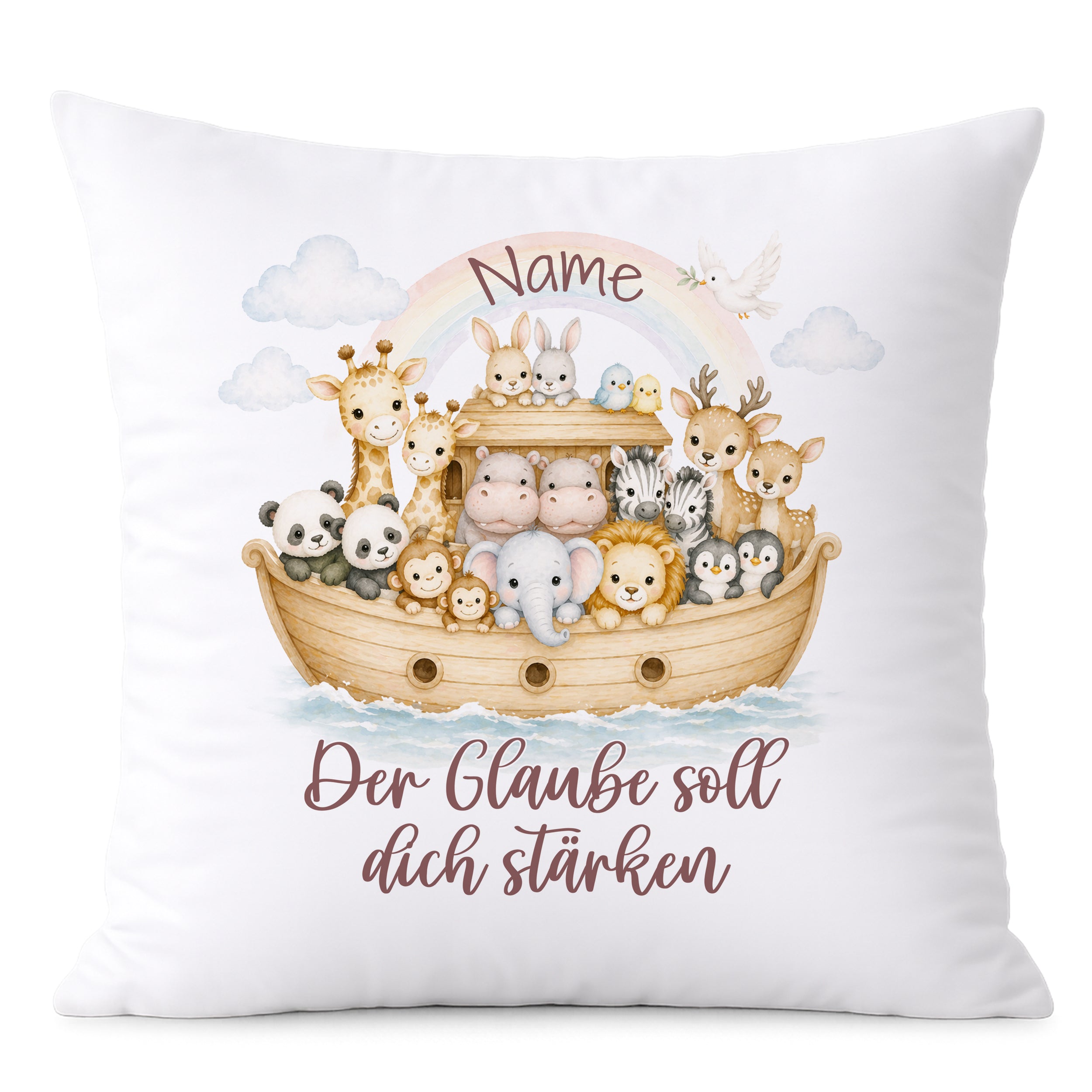 Kissen mit Tiermotiven - Der Glaube soll dich stärken