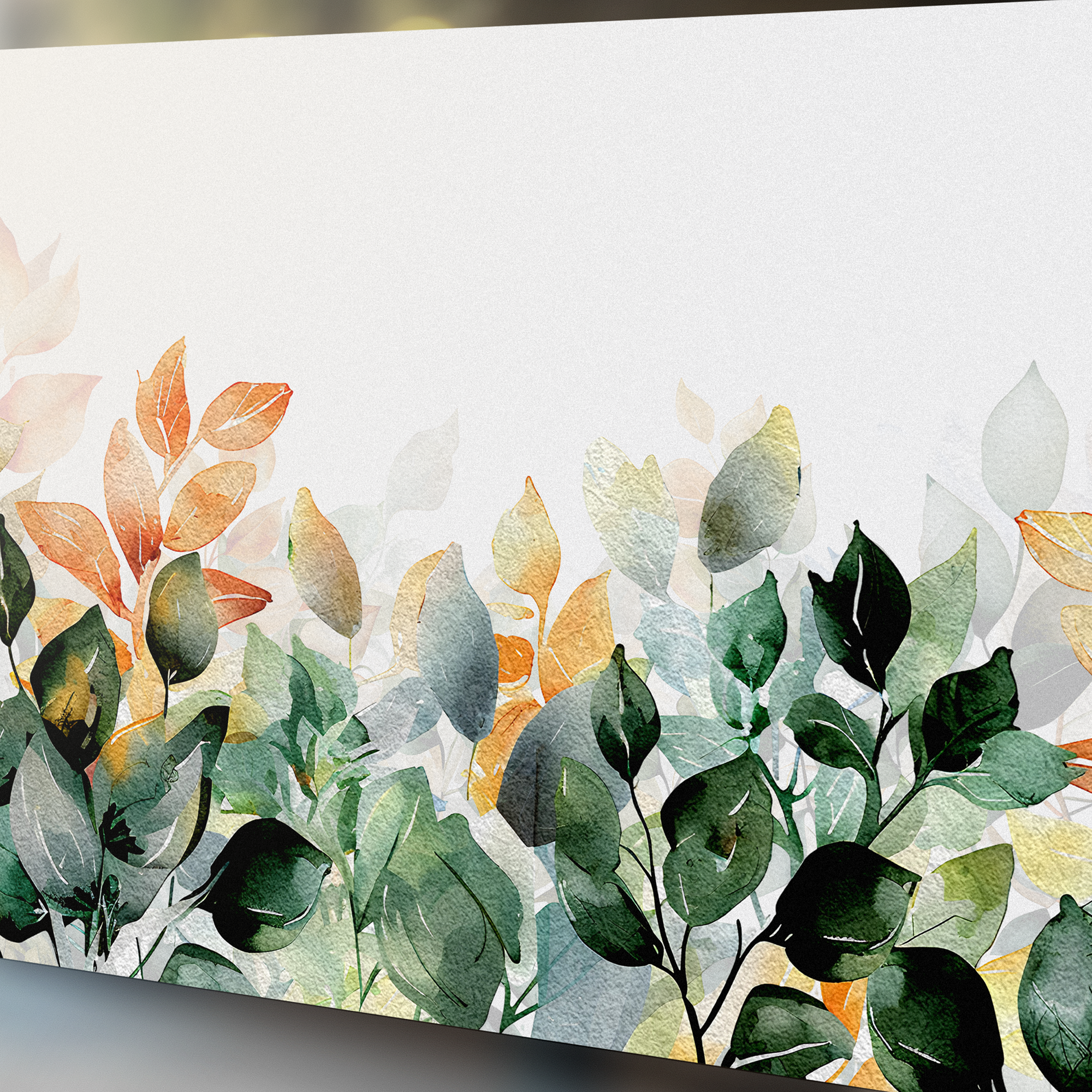 Fensterfolie Blätter in Aquarell