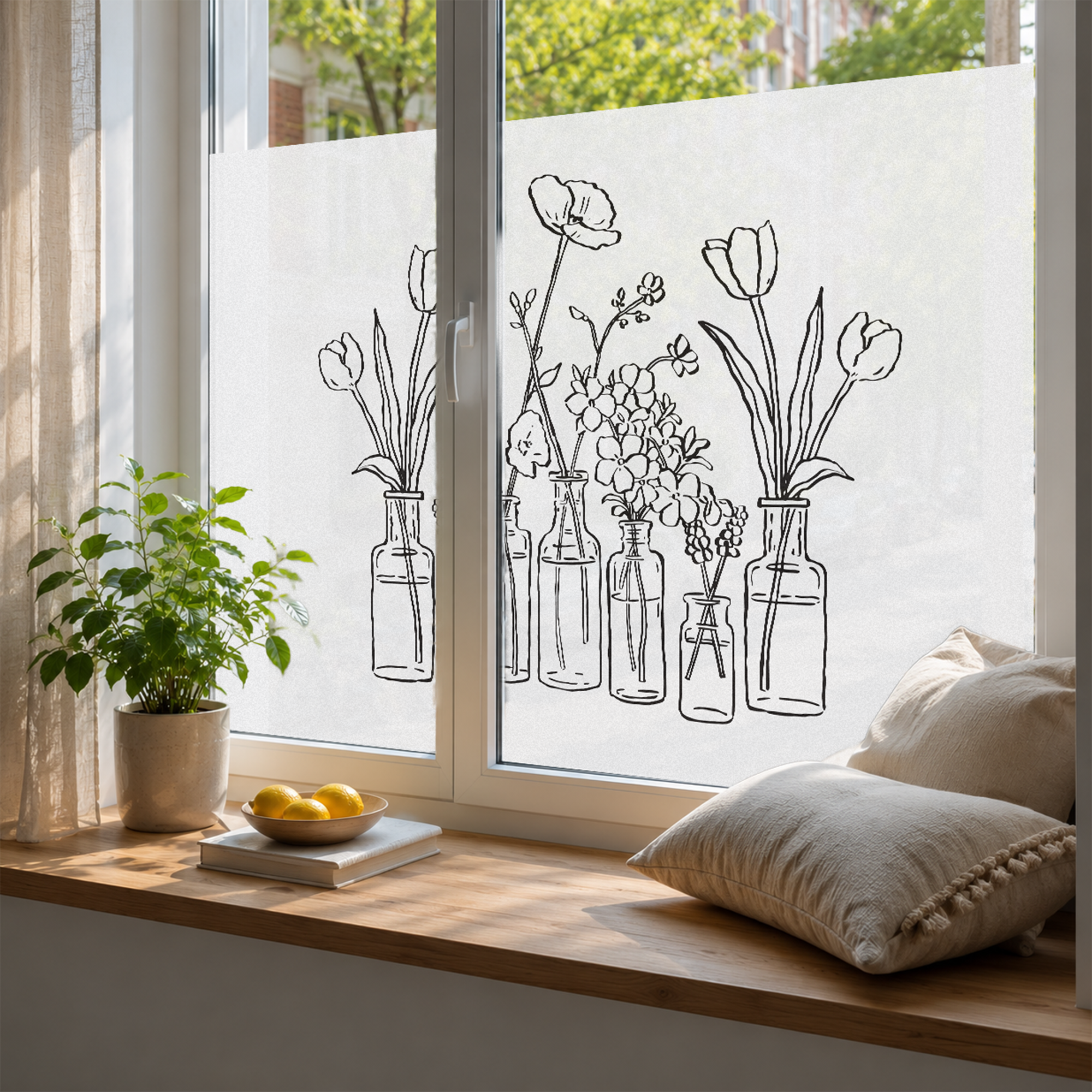 Fensterfolie Blumen