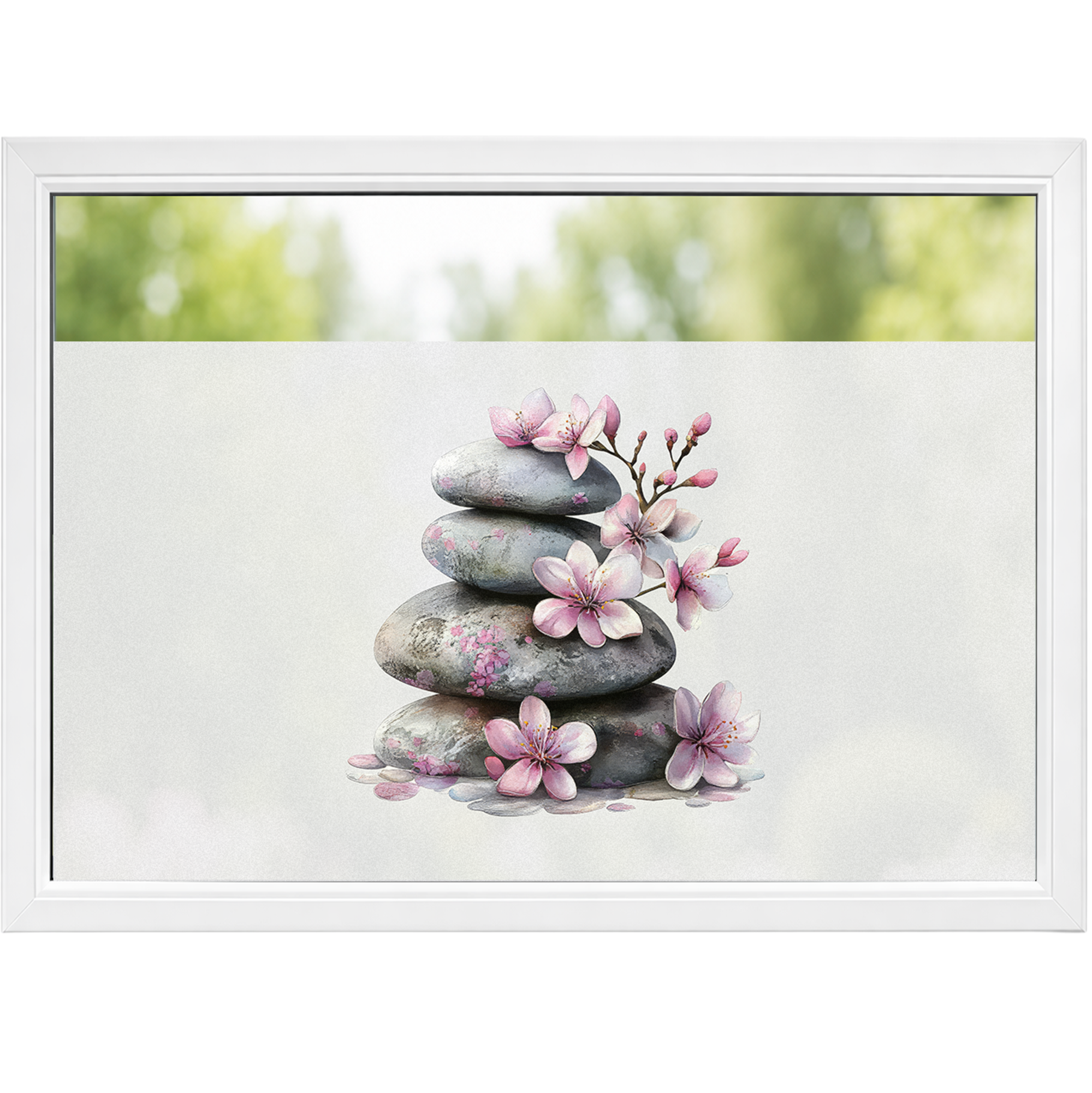 Fensterfolie Zen Steine Wellness