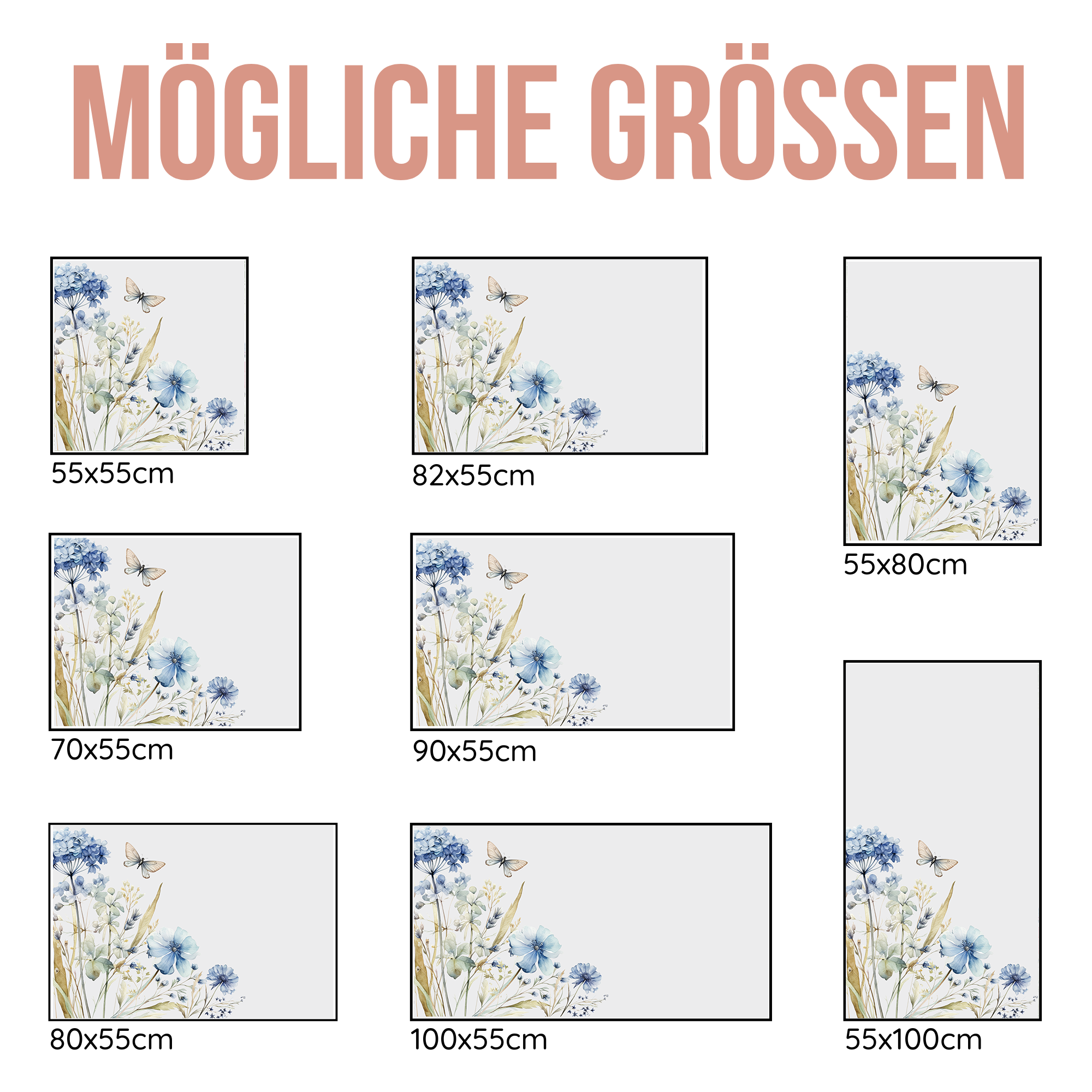 Fensterfolie Blaue Hortensien