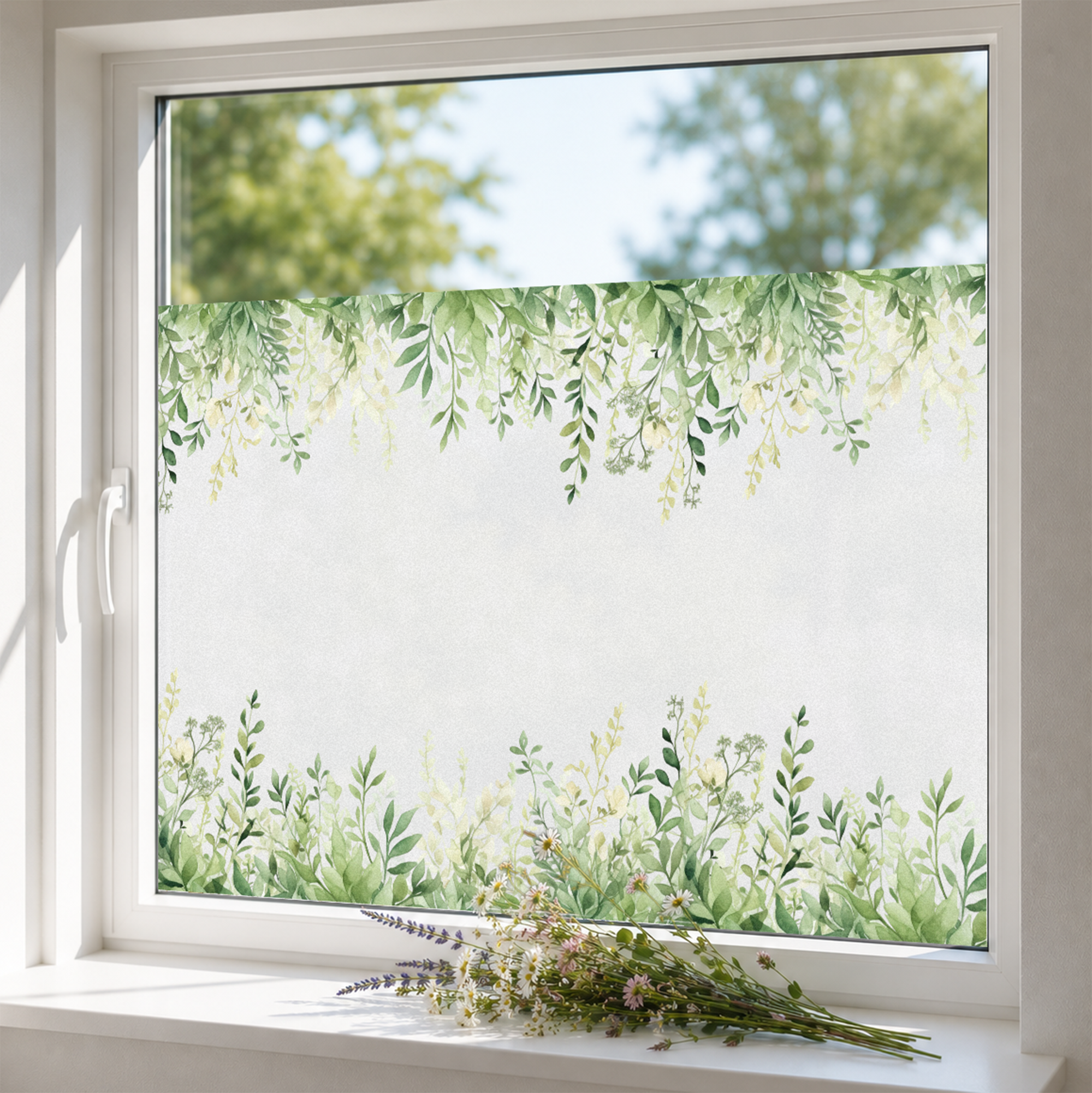 Fensterfolie Grüne Blätter