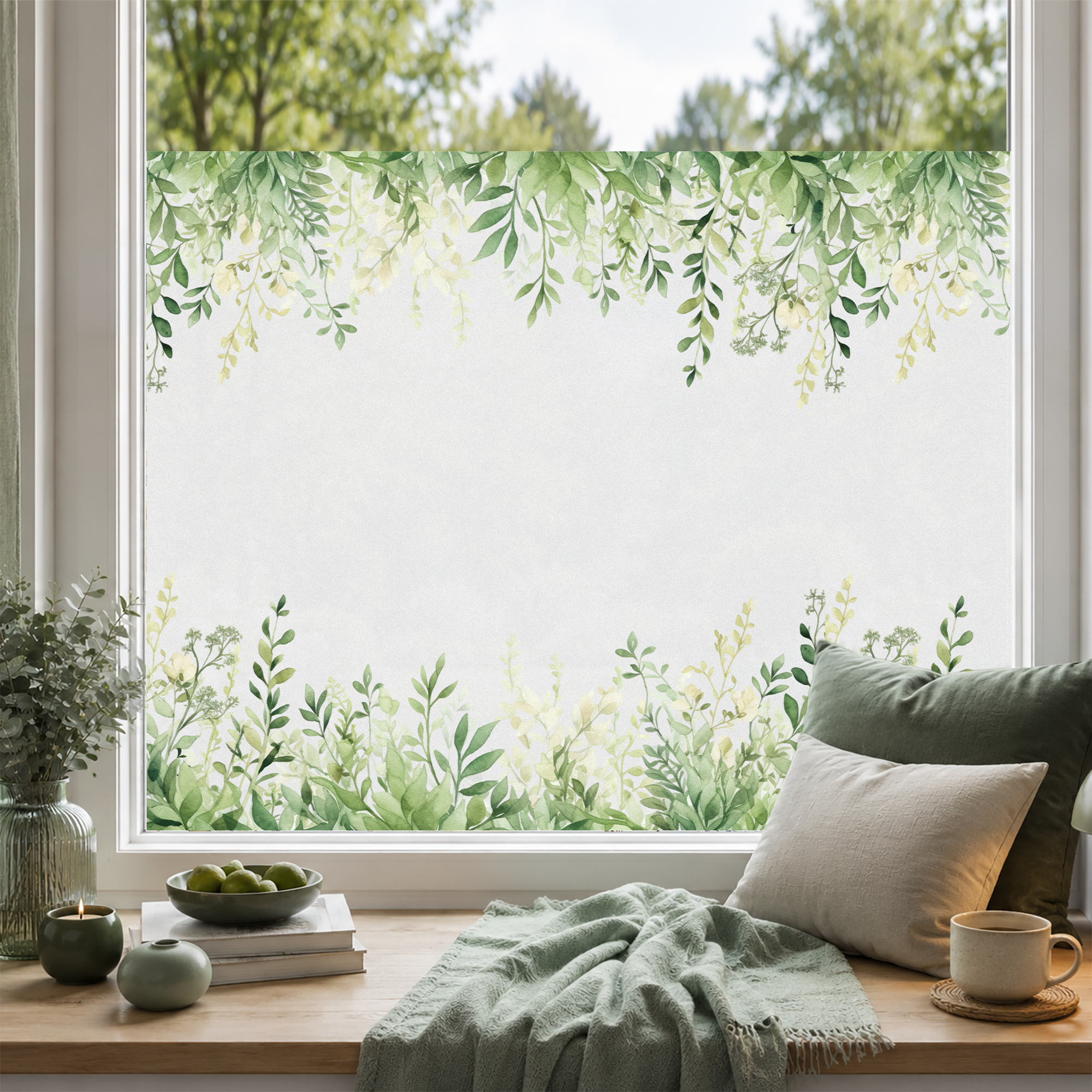 Fensterfolie Grüne Blätter