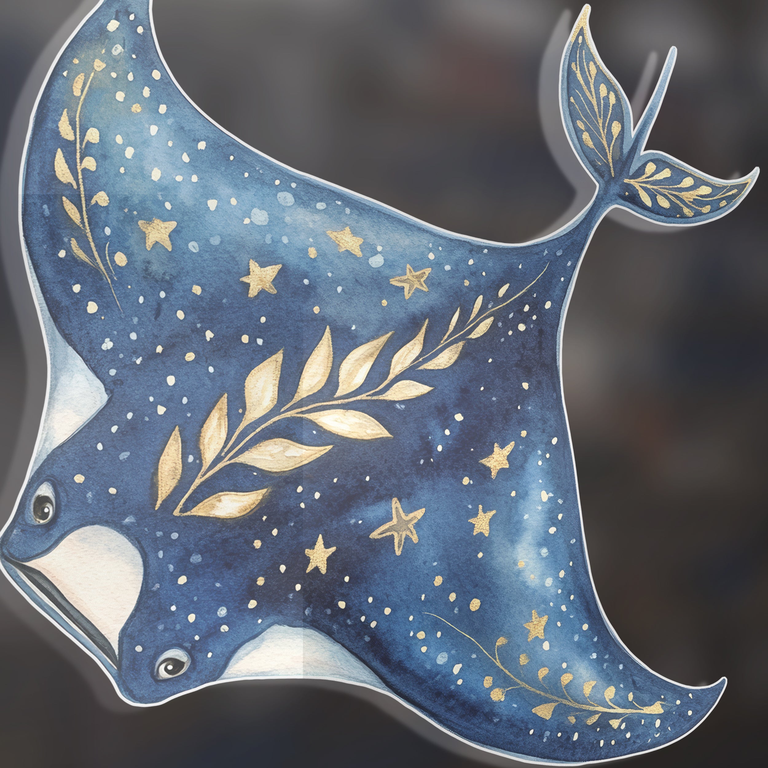 Fenstertattoo Manta Rochen