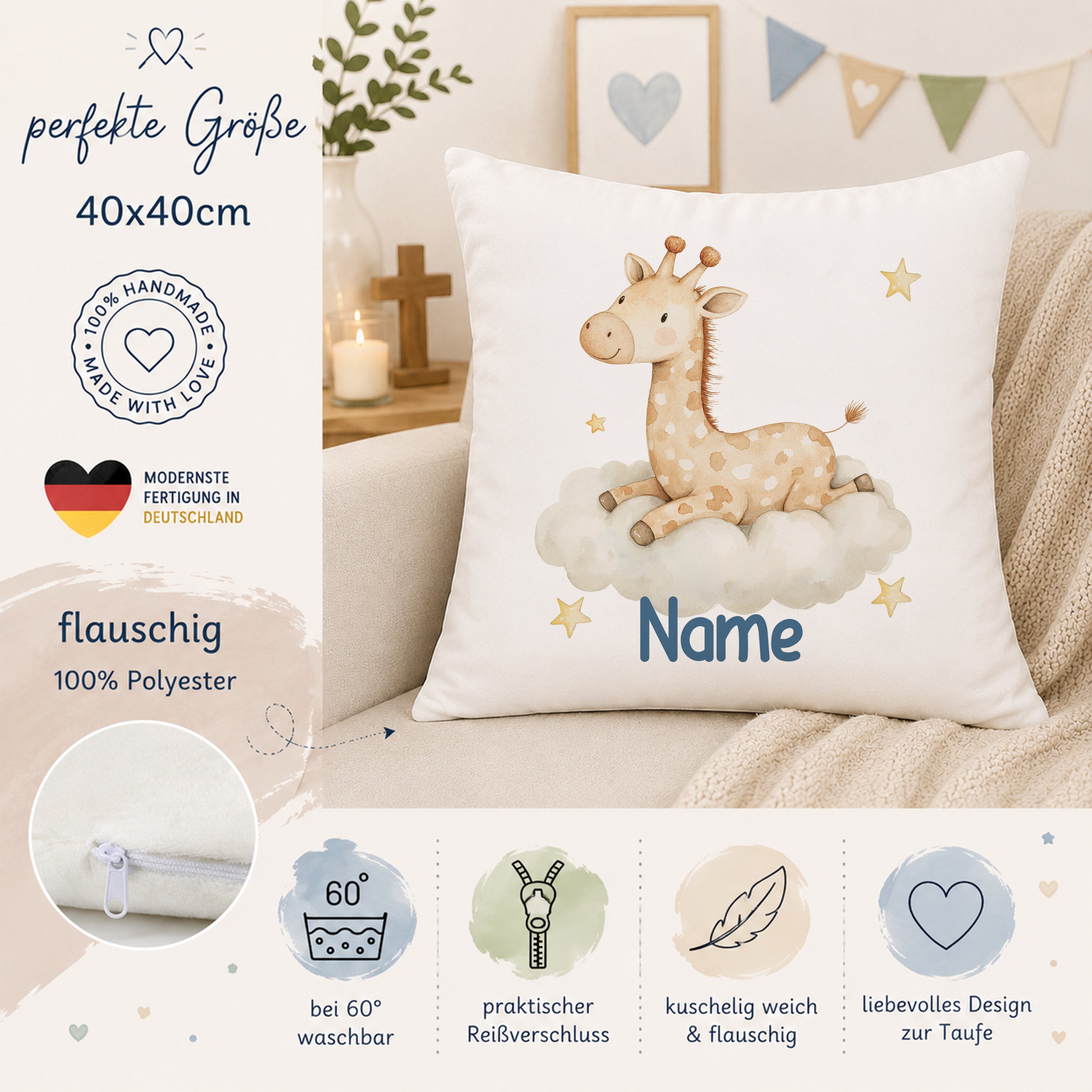 Kissenbezug Giraffe - Kuschelige Träume für dein Kind