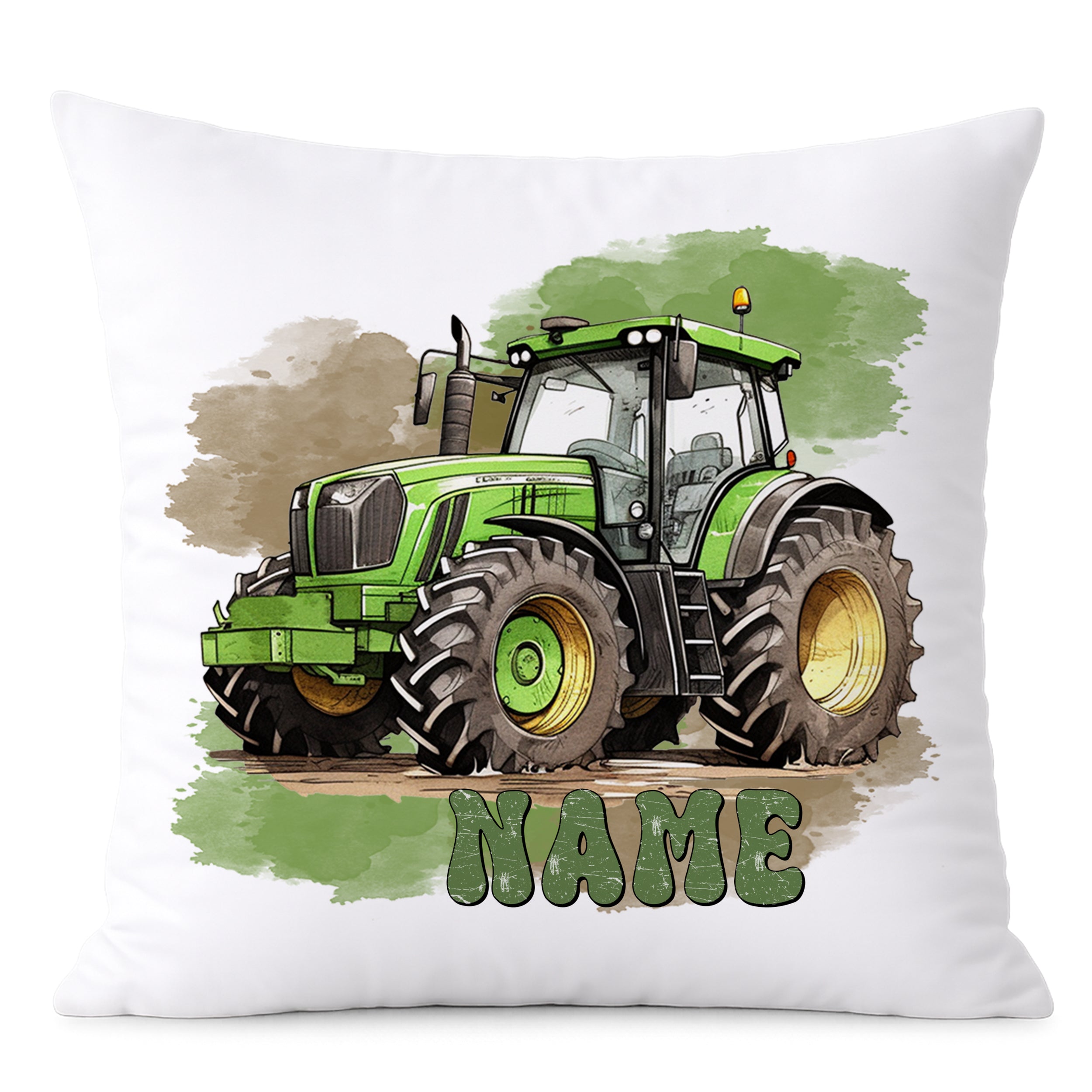 Personalisiertes Kissen für Jungen Trecker Traktor mit Namen