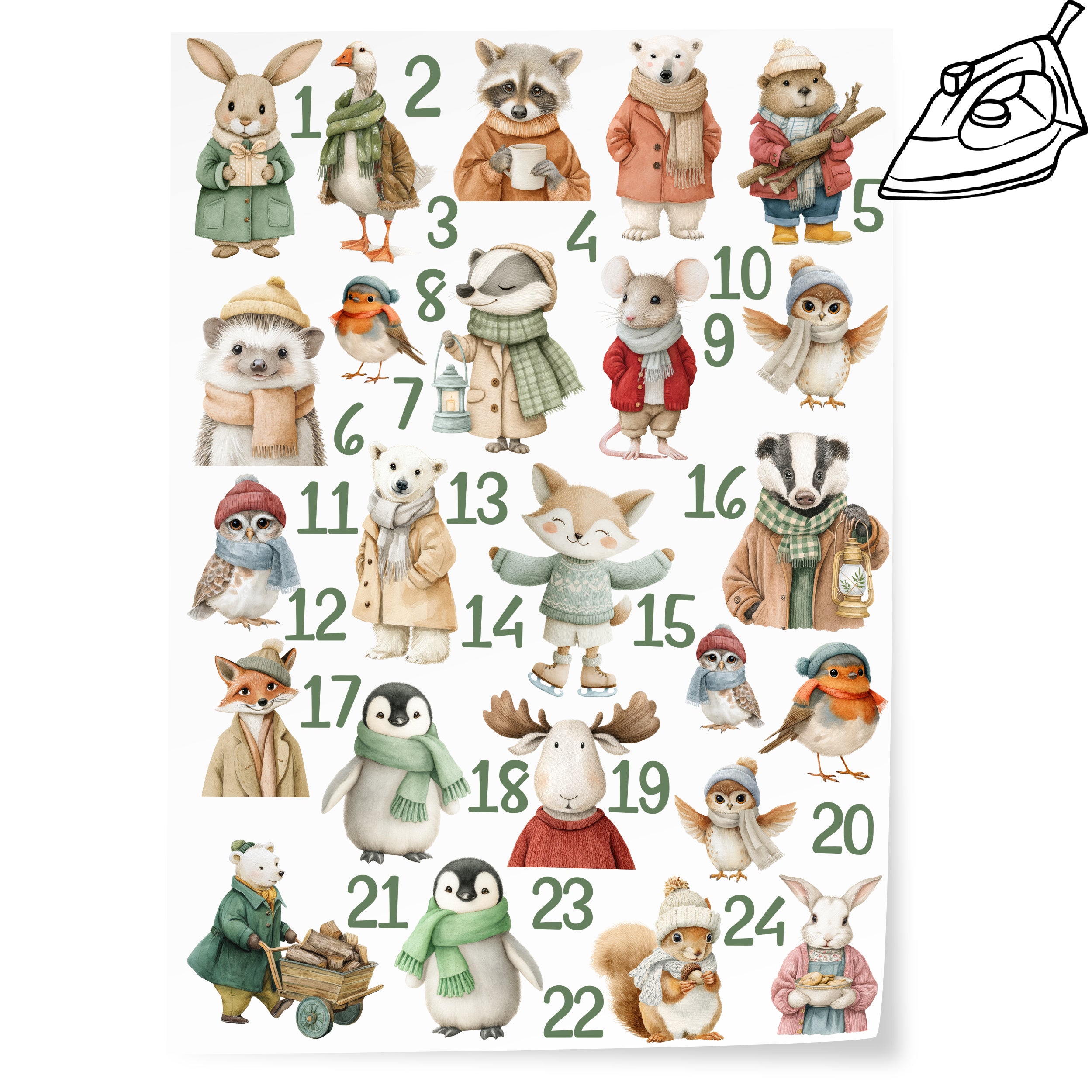 Bügelbilder für Adventskalender