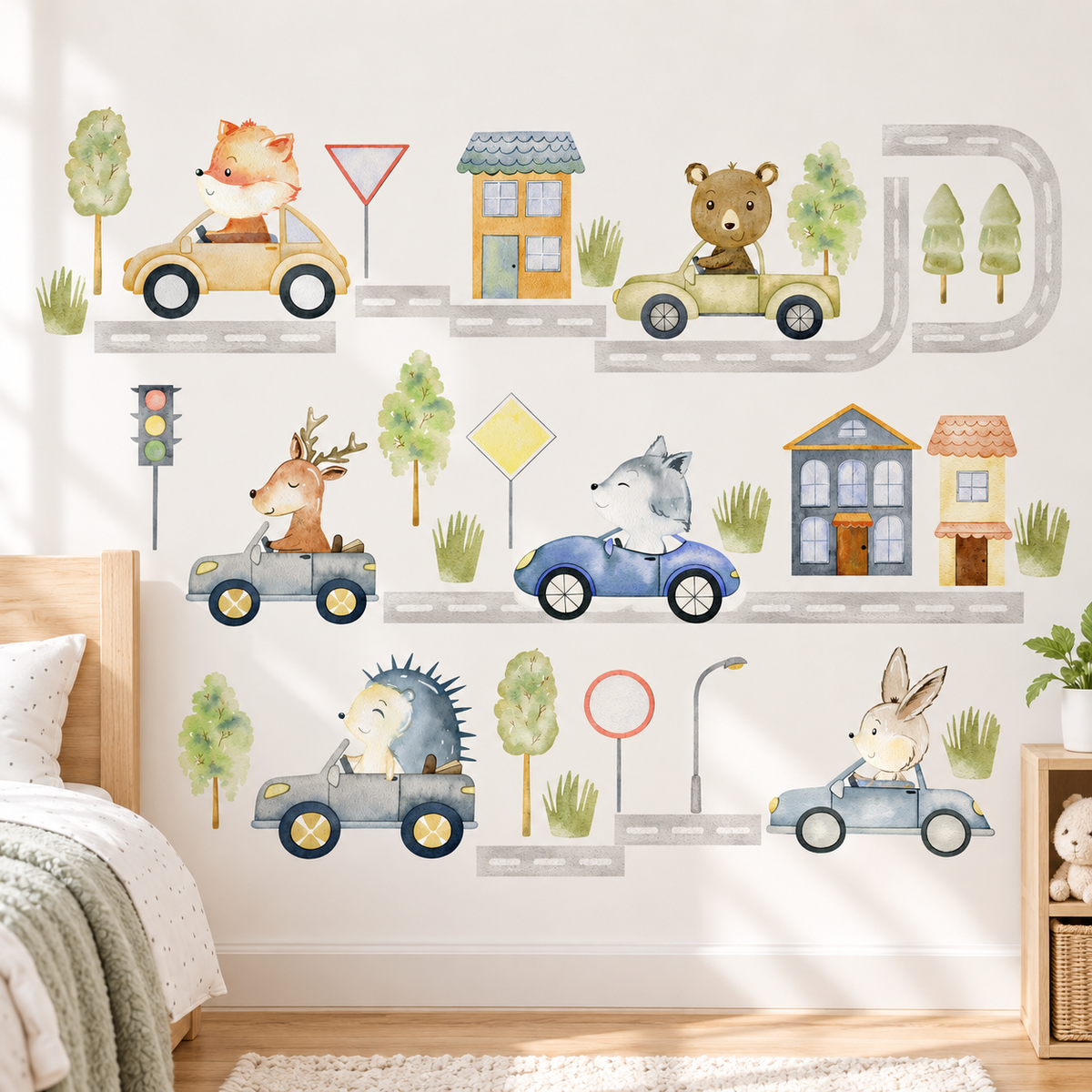 Wandtattoo Straße – Anwendungsbeispiel im Kinderzimmer