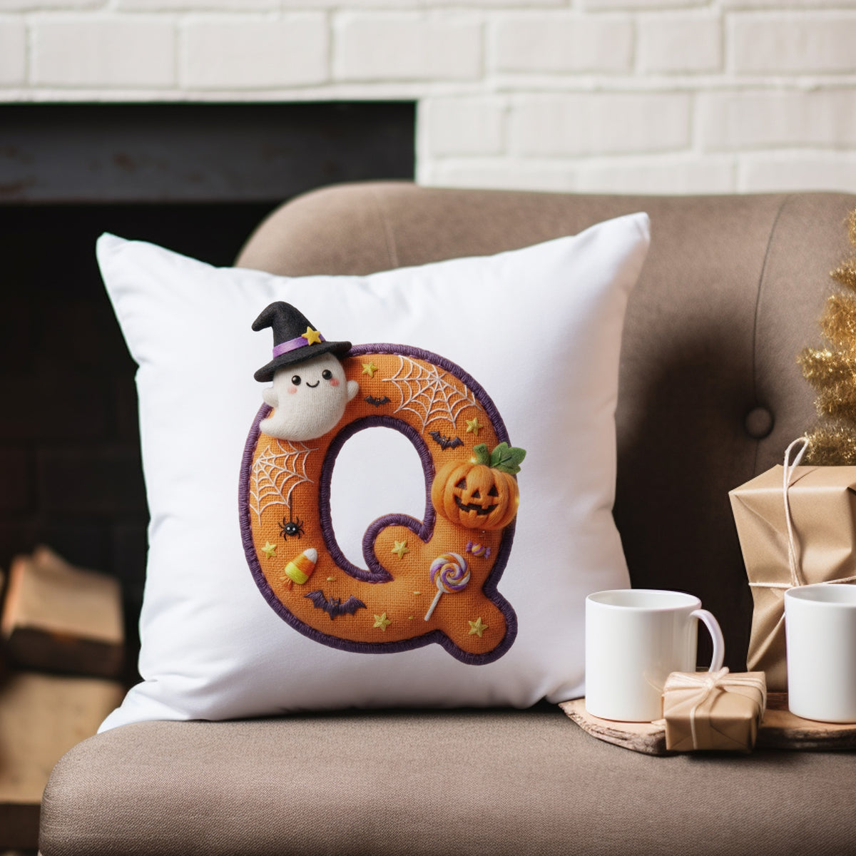 Kissenbezug mit Halloween-Motiv Q