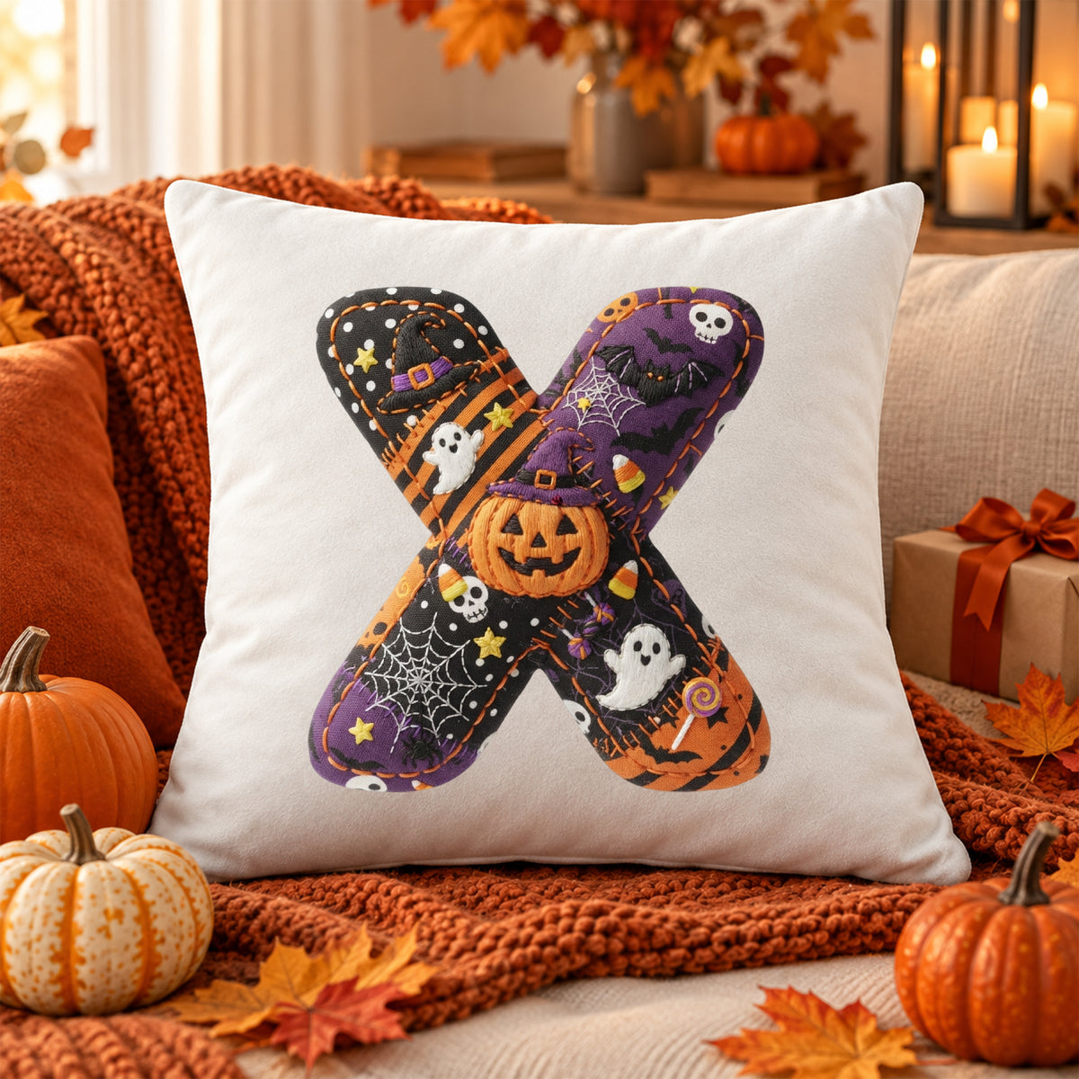 Kissenbezug mit Halloween-Motiv X