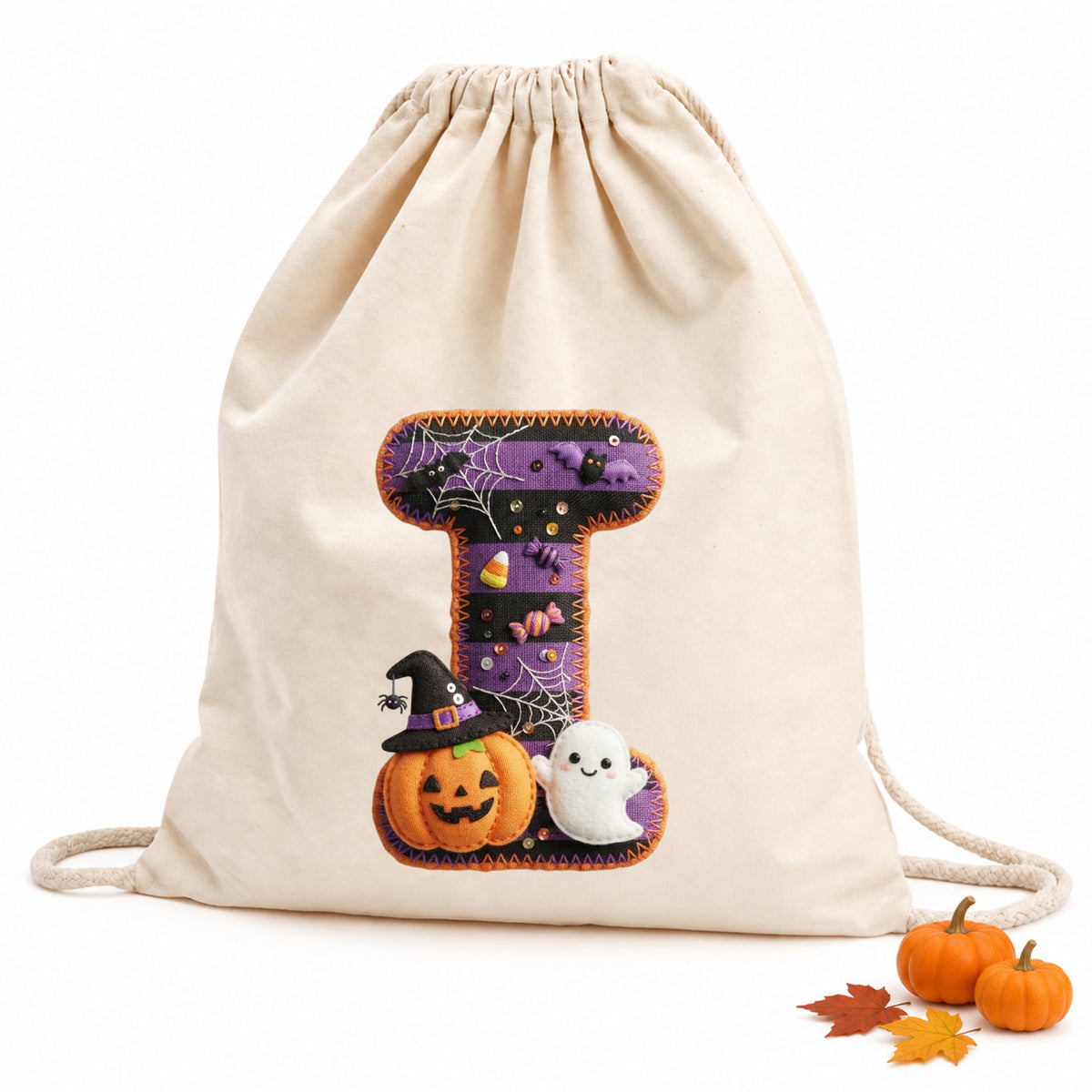Turnbeutel Halloween Buchstabe I - Süßes Gruselfeeling für Kinder