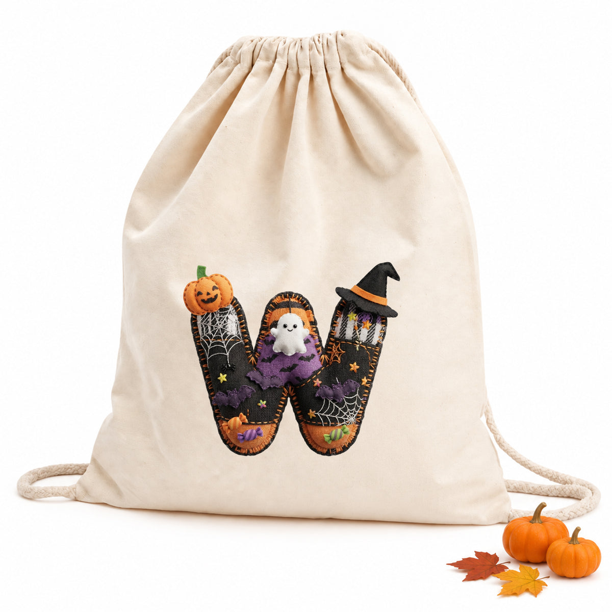 Turnbeutel Halloween Buchstabe W - Gruselige Begleiter für deinen Herbst