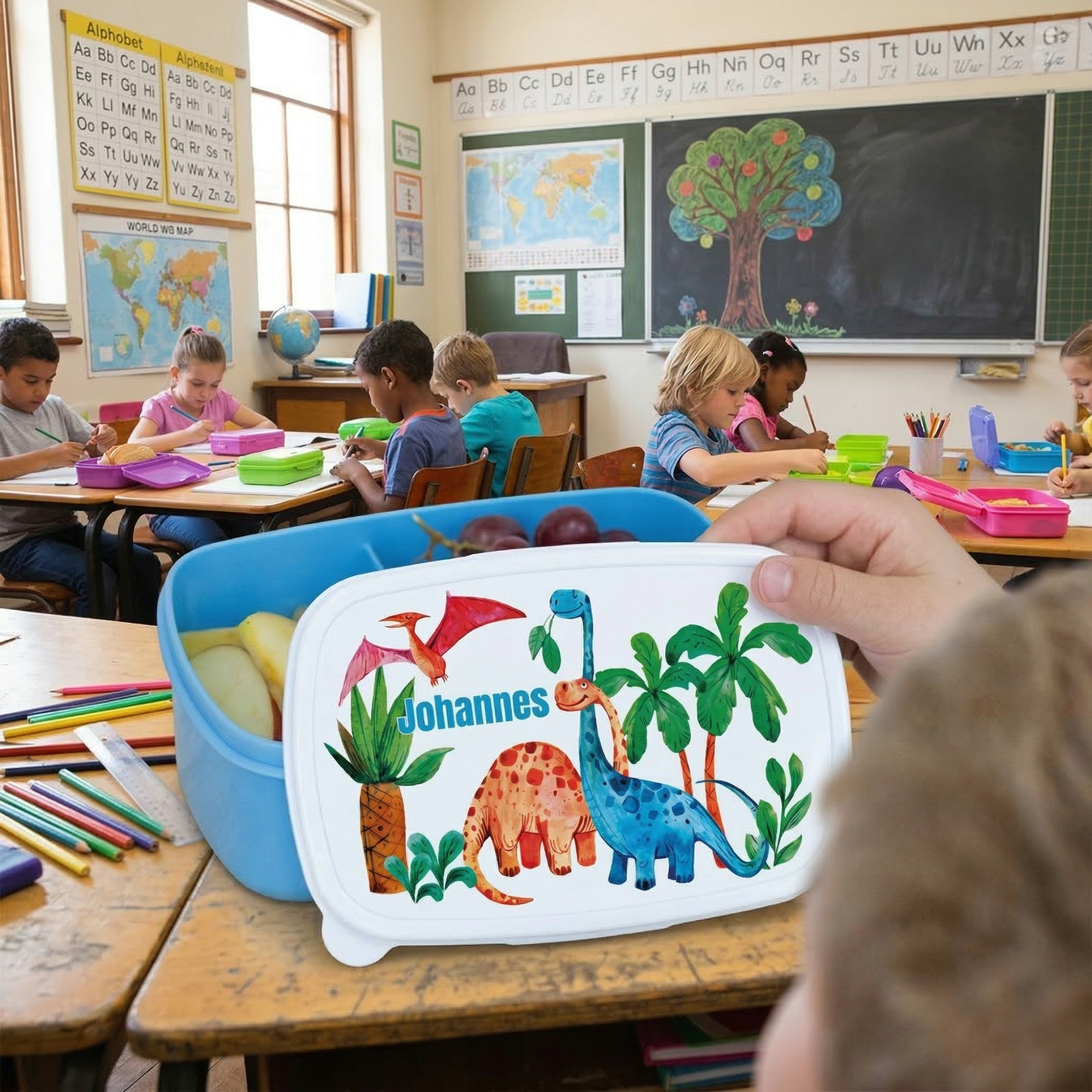 Brotdose Personalisiert KIDSLINO Personalisierte Brotdose Mit Faultier-Motiv – Bambusdeckel & Name Graviert, Nachhaltig Für Kita & Schule