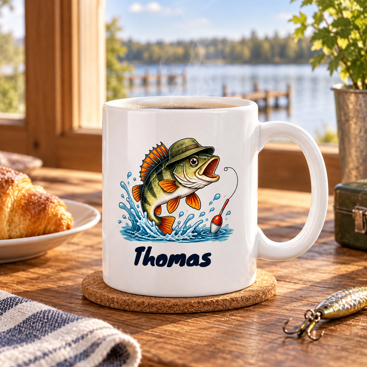 Angler-Tasse mit Namen – Bin angeln. Probleme bitte später. – Wohnambiente