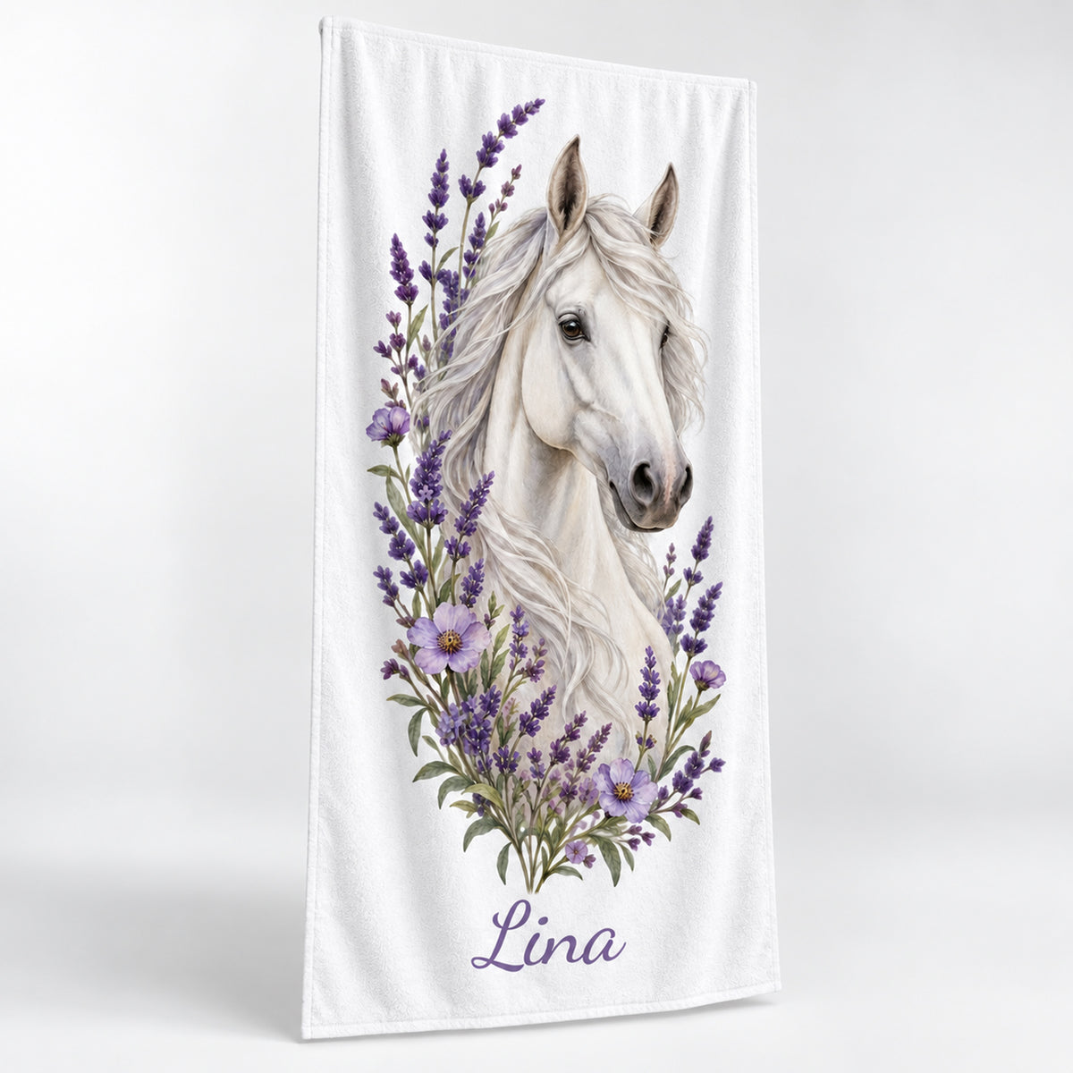 Handtuch mit Lavendel-Schimmel und Wunschname – Produktansicht 3
