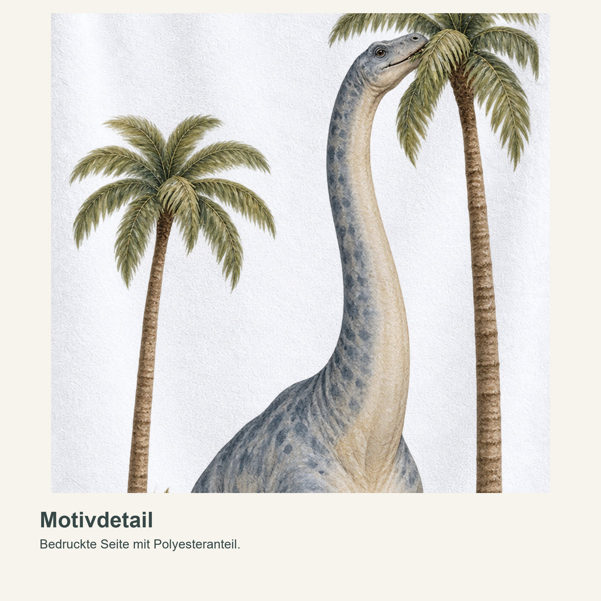 Personalisiertes Dinosaurier-Handtuch Langhals in der Savanne – motivdetail