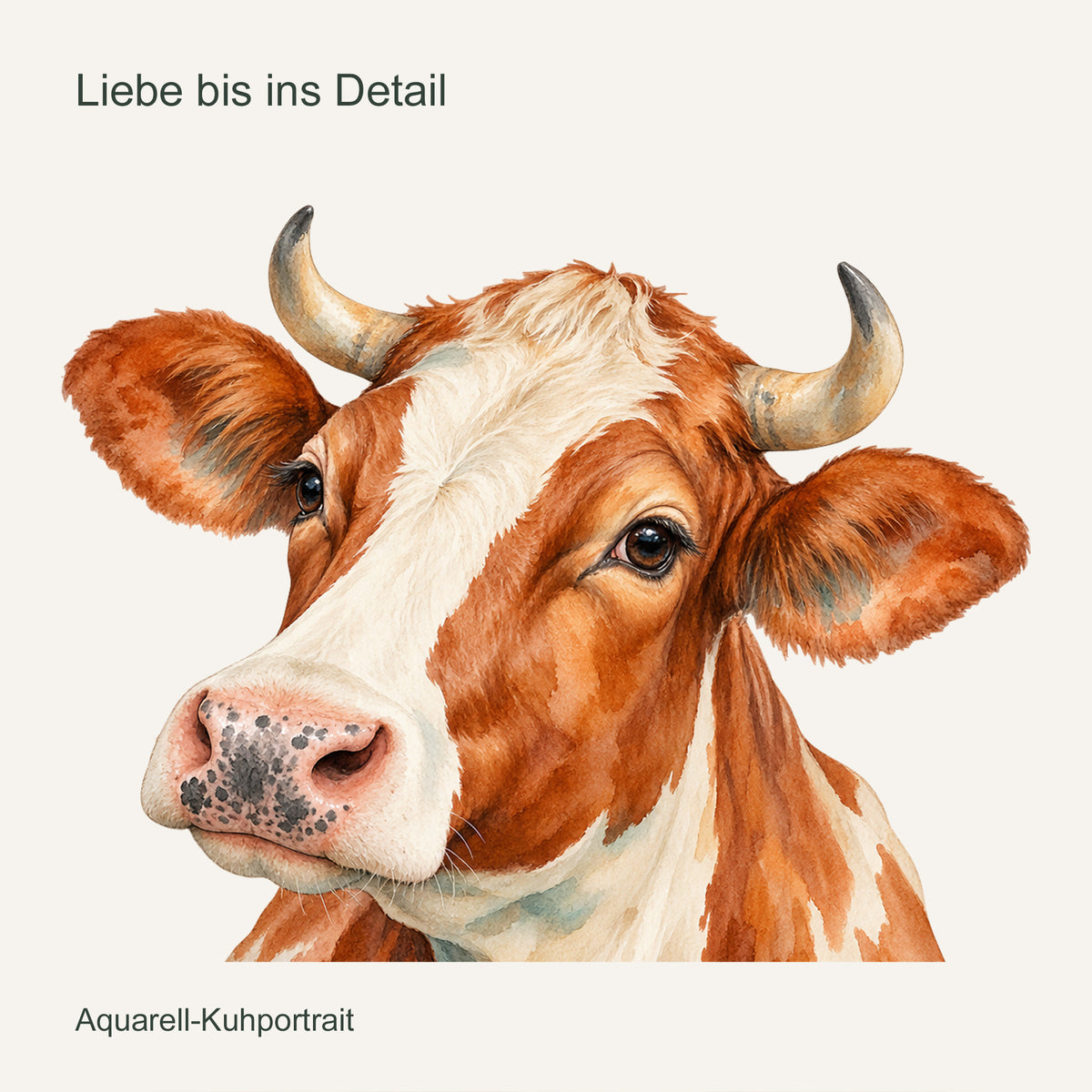 Wandtattoo Kuh in Aquarell – Kupferkuh – Liebe bis ins Detail