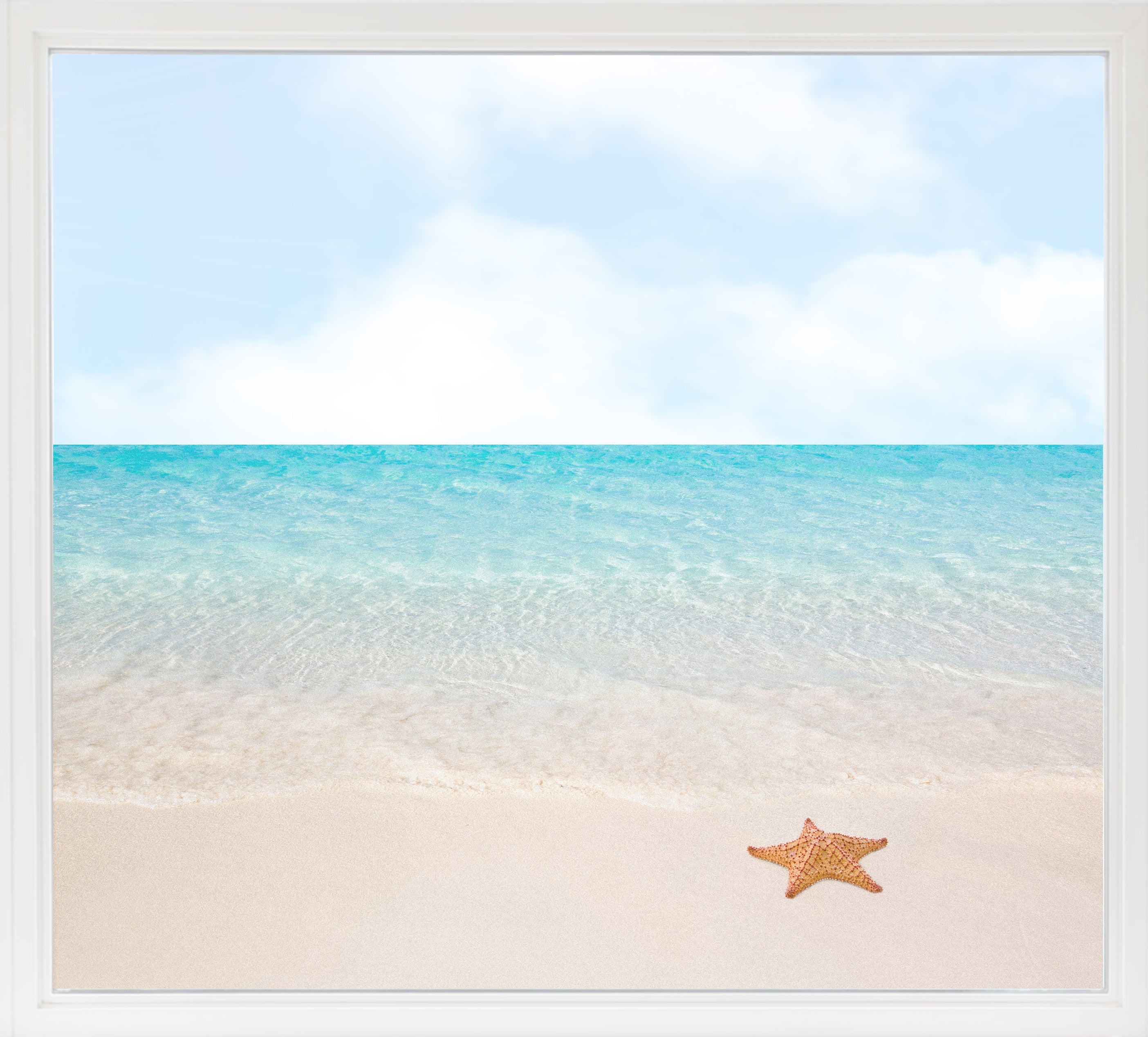 Fensterfolie Strand mit Seestern