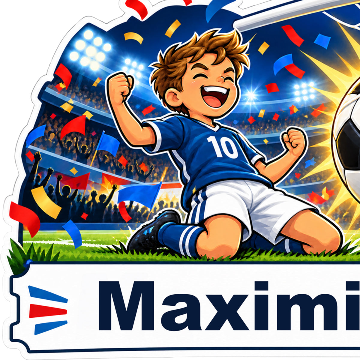 Fußball-Sticker Torjubel: Detailansicht der Stickerkontur