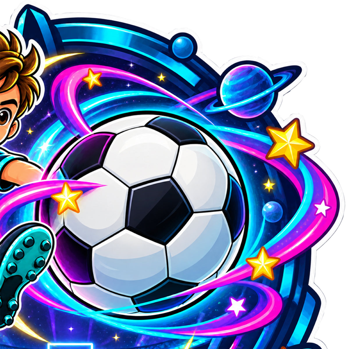 Fußball-Sticker Fußballzauber: Detailansicht des bedruckten Motivs