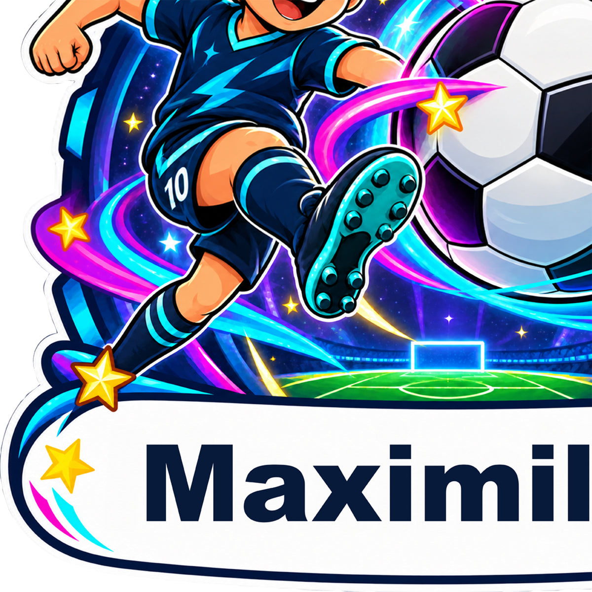 Fußball-Sticker Fußballzauber: Detailansicht der Stickerkontur