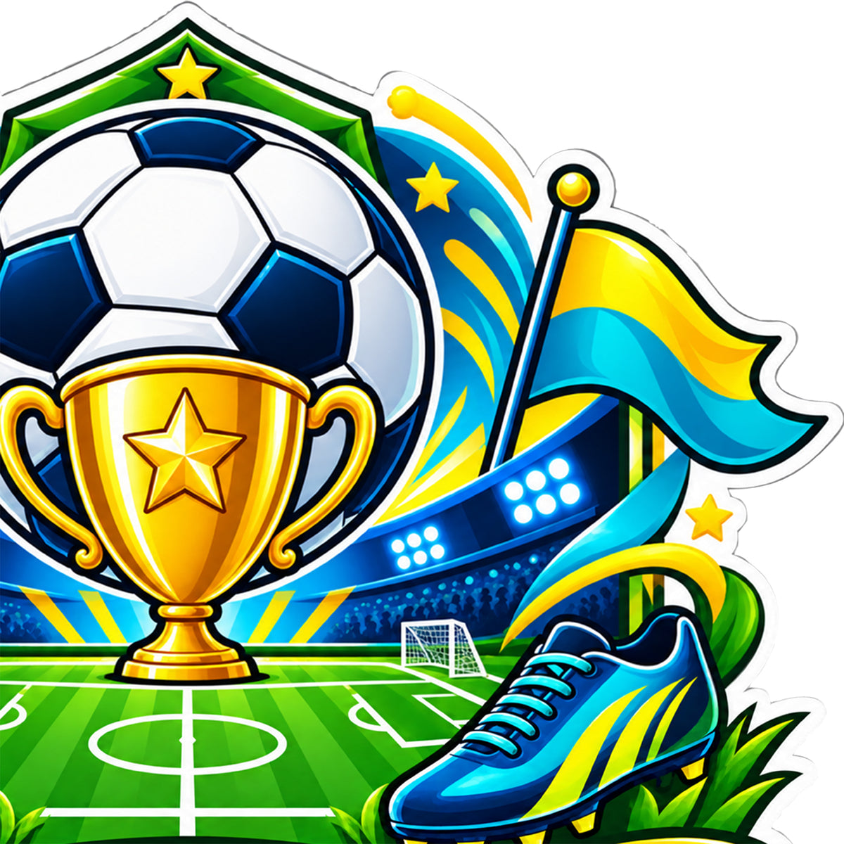 Fußball-Sticker Spielfeldheld: Detailansicht des bedruckten Motivs