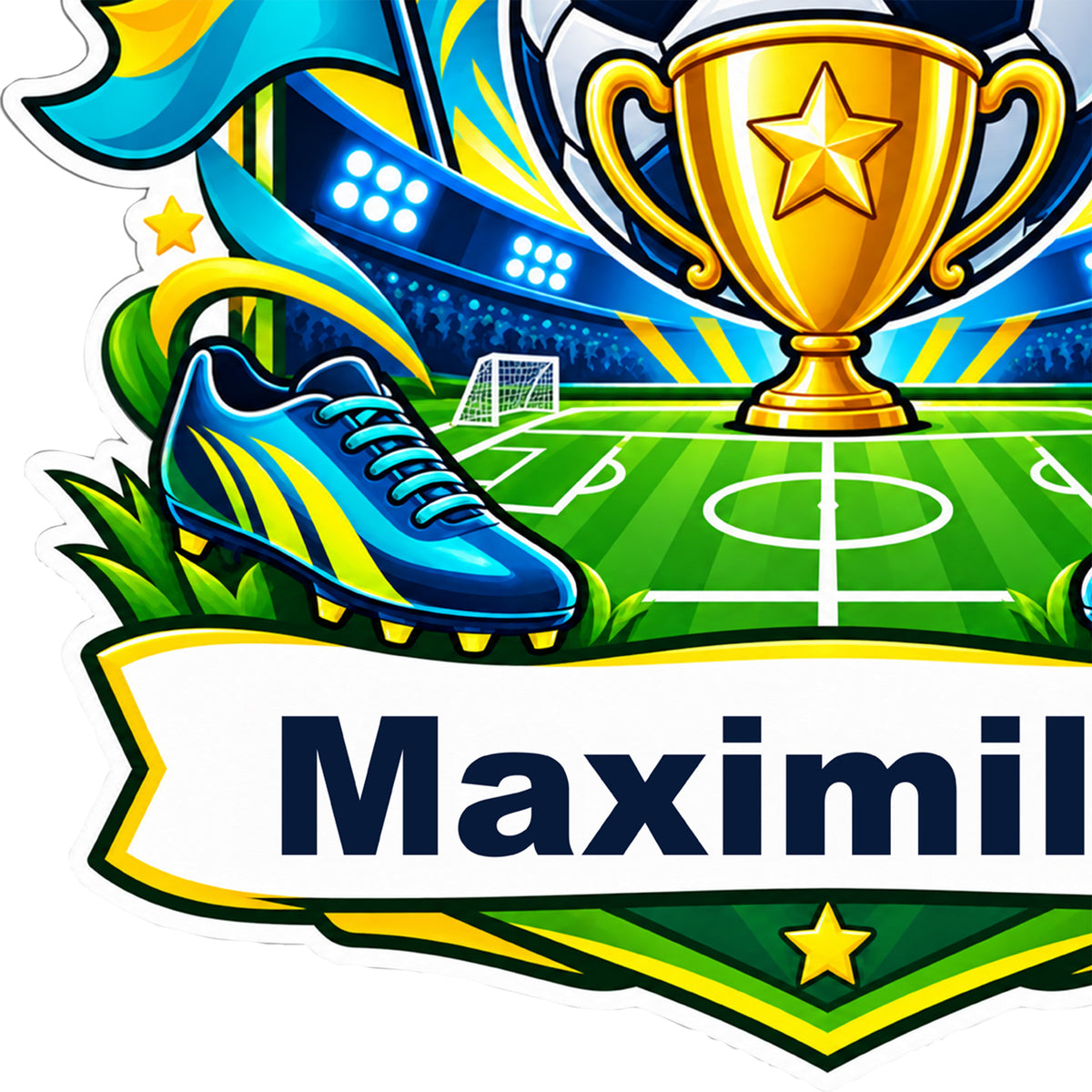 Fußball-Sticker Spielfeldheld: Detailansicht der Stickerkontur