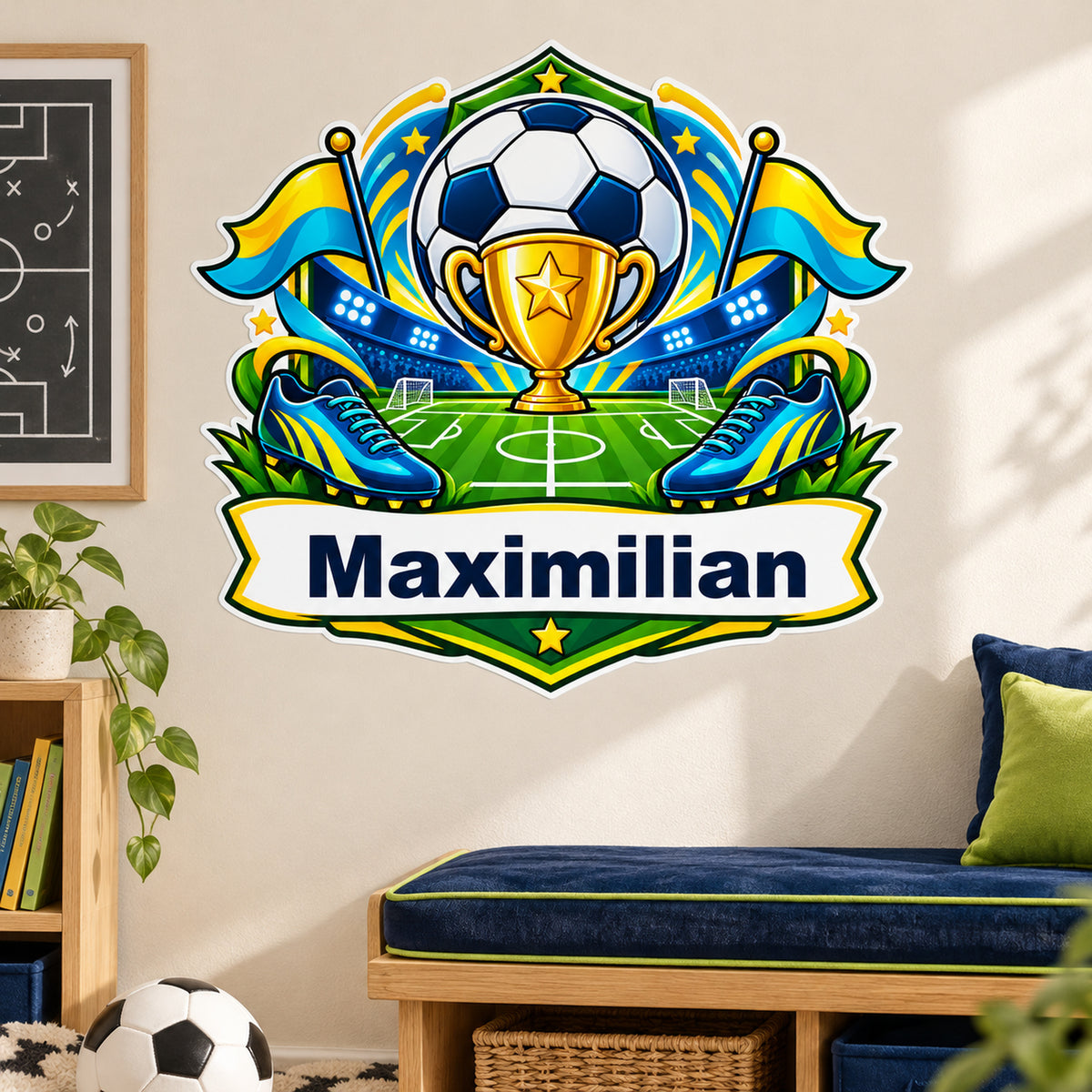 Fußball-Sticker Spielfeldheld: Weitere Beispielansicht im Kinderzimmer